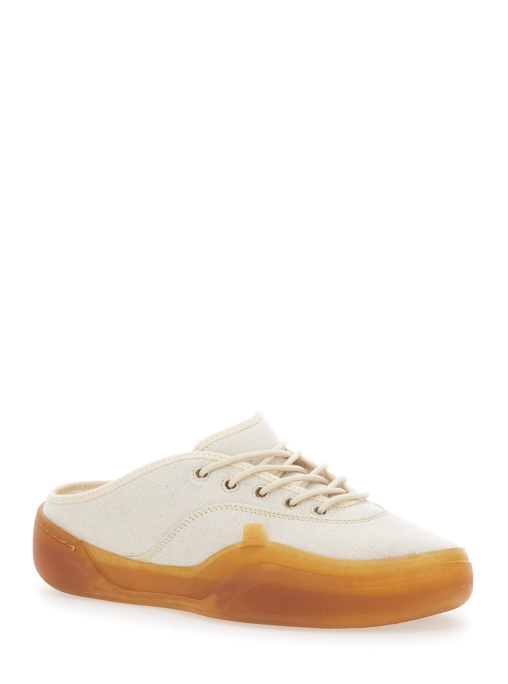 ERL 'Low Skate Mule' White Low Top Sneakers with Contrasting Sole in Cotton Man Size US 7 / EU 40 - 2 Thumbnail