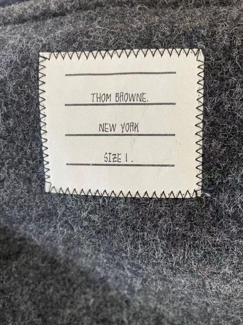Thom Browne Thom Browne Wool Coat with White Trim-yf Size US XS / EU 42 / 0 - 5 Thumbnail