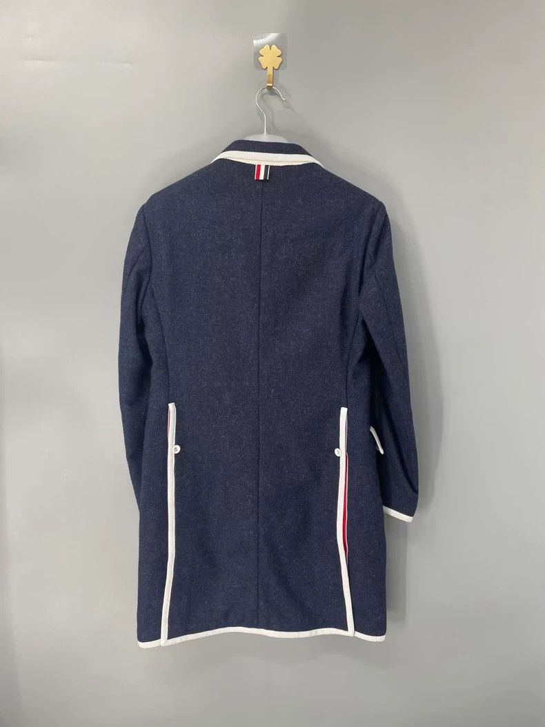 Thom Browne Thom Browne Wool Coat with White Trim-yf Size US XS / EU 42 / 0 - 2 Thumbnail