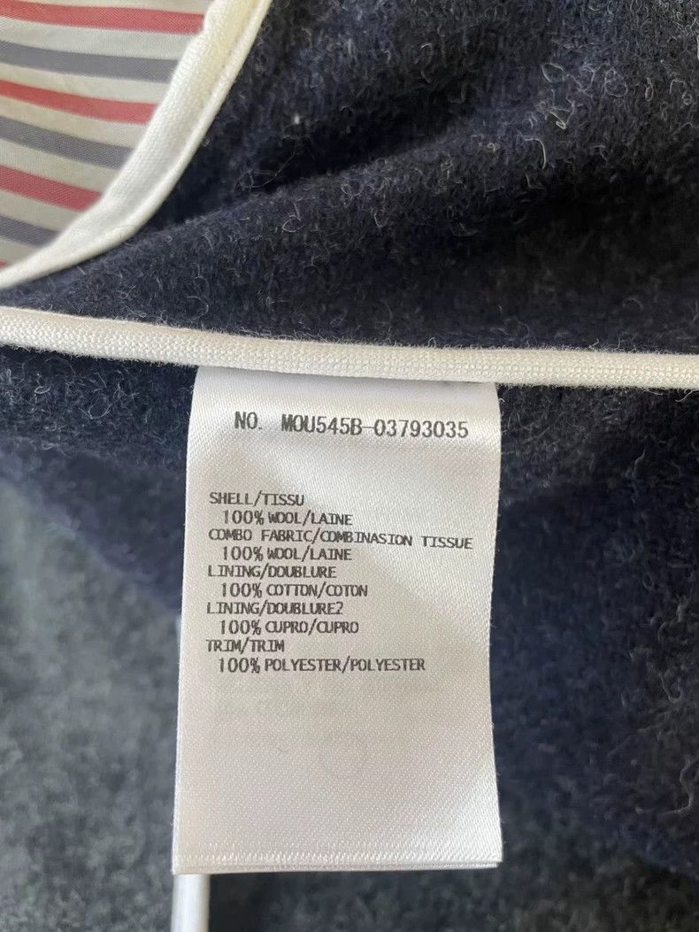 Thom Browne Thom Browne Wool Coat with White Trim-yf Size US XS / EU 42 / 0 - 6 Thumbnail