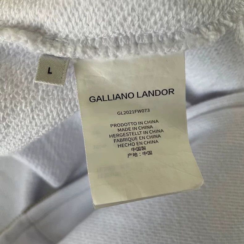 John Galliano Galliano Landor White Zip Hoodie With Logo-yf Size US L / EU 52-54 / 3 - 4 Thumbnail