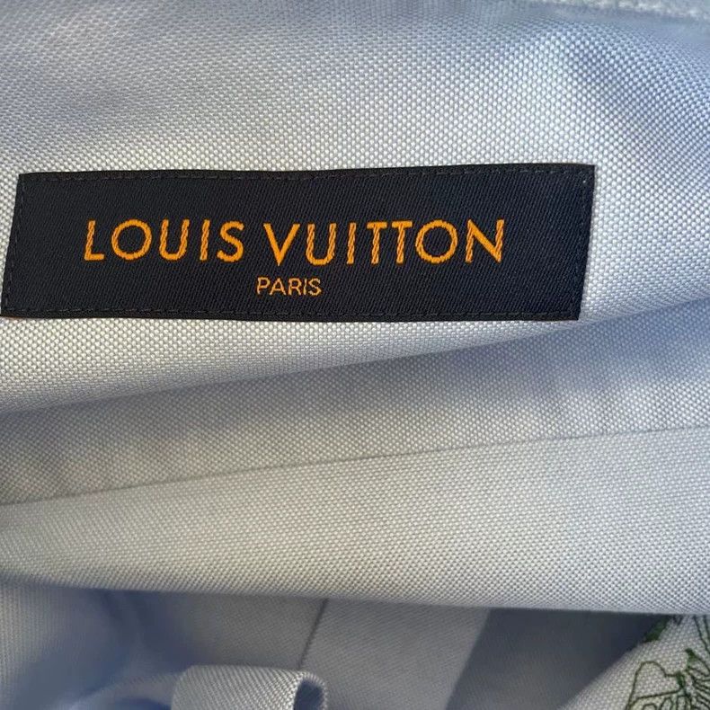 Louis Vuitton Louis Vuitton Long Sleeve Logo Shirt Blue-yf Size US L / EU 52-54 / 3 - 4 Thumbnail