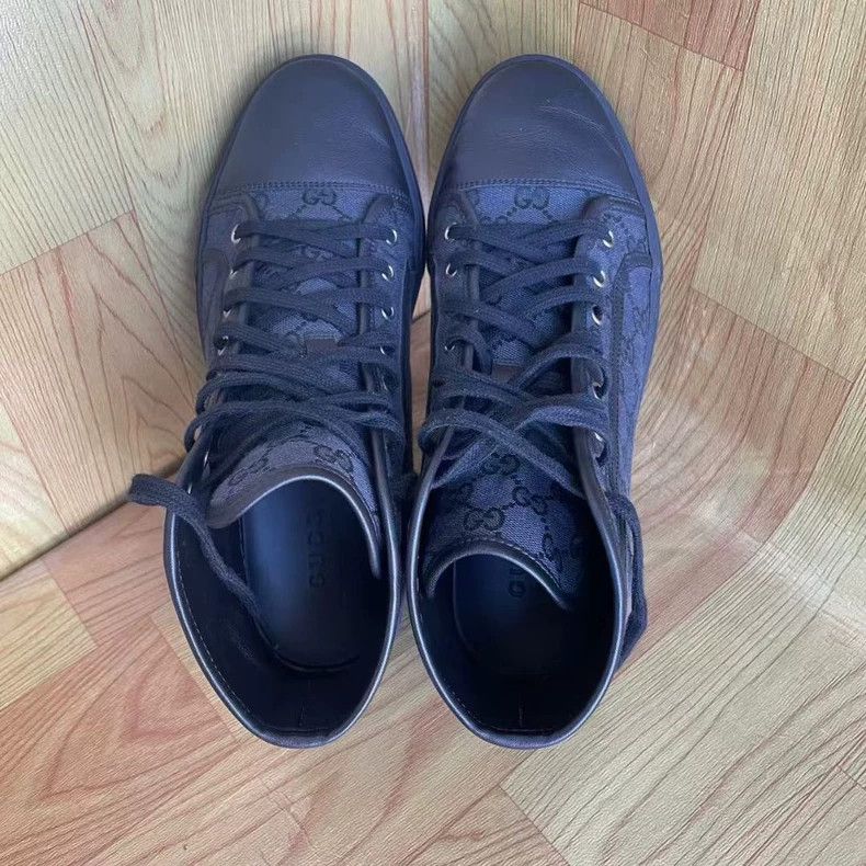 Gucci Gucci Black Logo Print High-Top Sneakers-yf Size US 8 / EU 41 - 5 Thumbnail