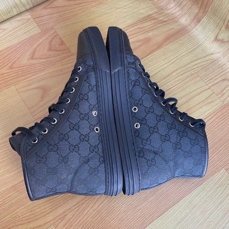 Gucci Gucci Black Logo Print High-Top Sneakers-yf Size US 8 / EU 41 - 4 Thumbnail