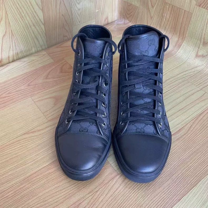 Gucci Gucci Black Logo Print High-Top Sneakers-yf Size US 8 / EU 41 - 2 Thumbnail