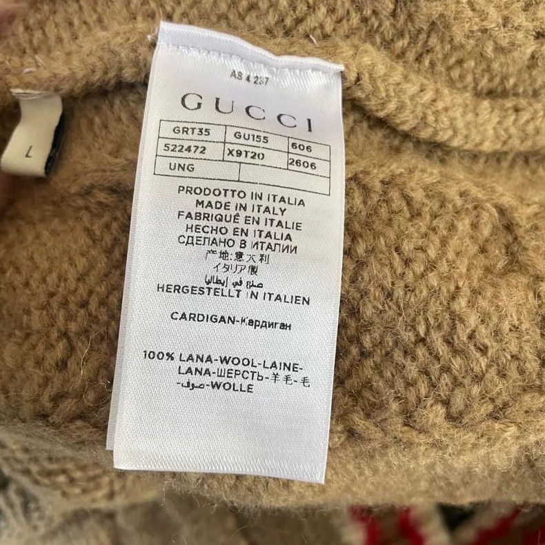 Gucci Gucci Knit Wool Cardigan with Stripes-yf Size US L / EU 52-54 / 3 - 5 Thumbnail