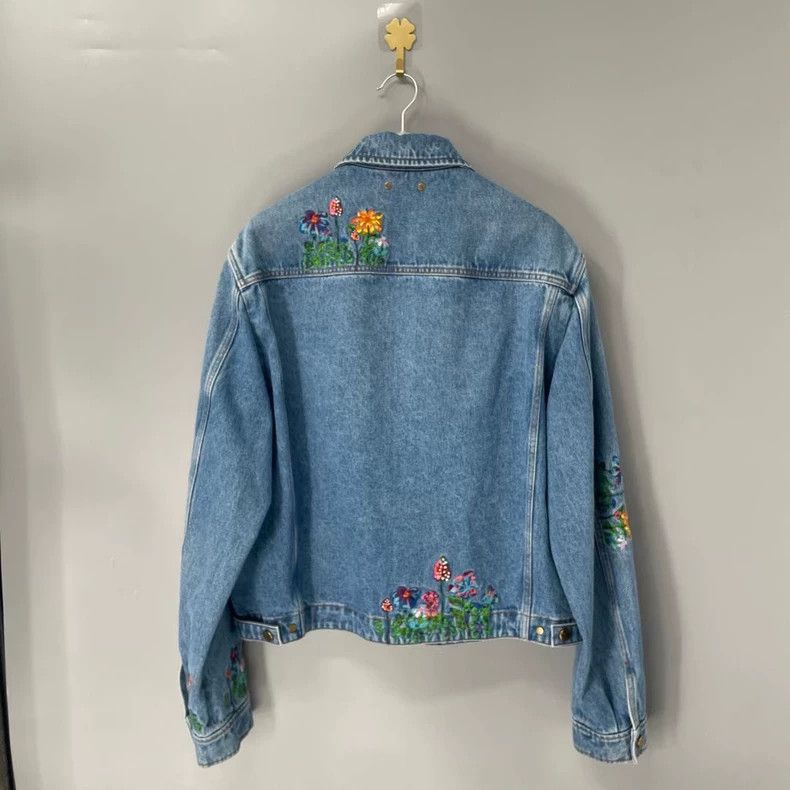 Louis Vuitton Louis Vuitton Blue Embroidered Denim Jacket-yf Size US XXL / EU 58 / 5 - 2 Thumbnail
