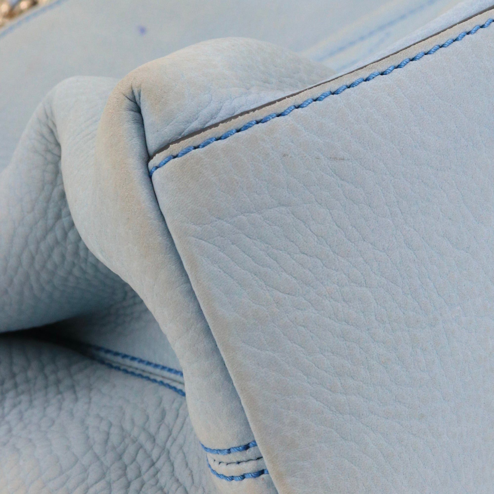 Gucci GUCCI - Gucci Soho tote bag in light blue grained leather Size ONE SIZE - 8 Thumbnail