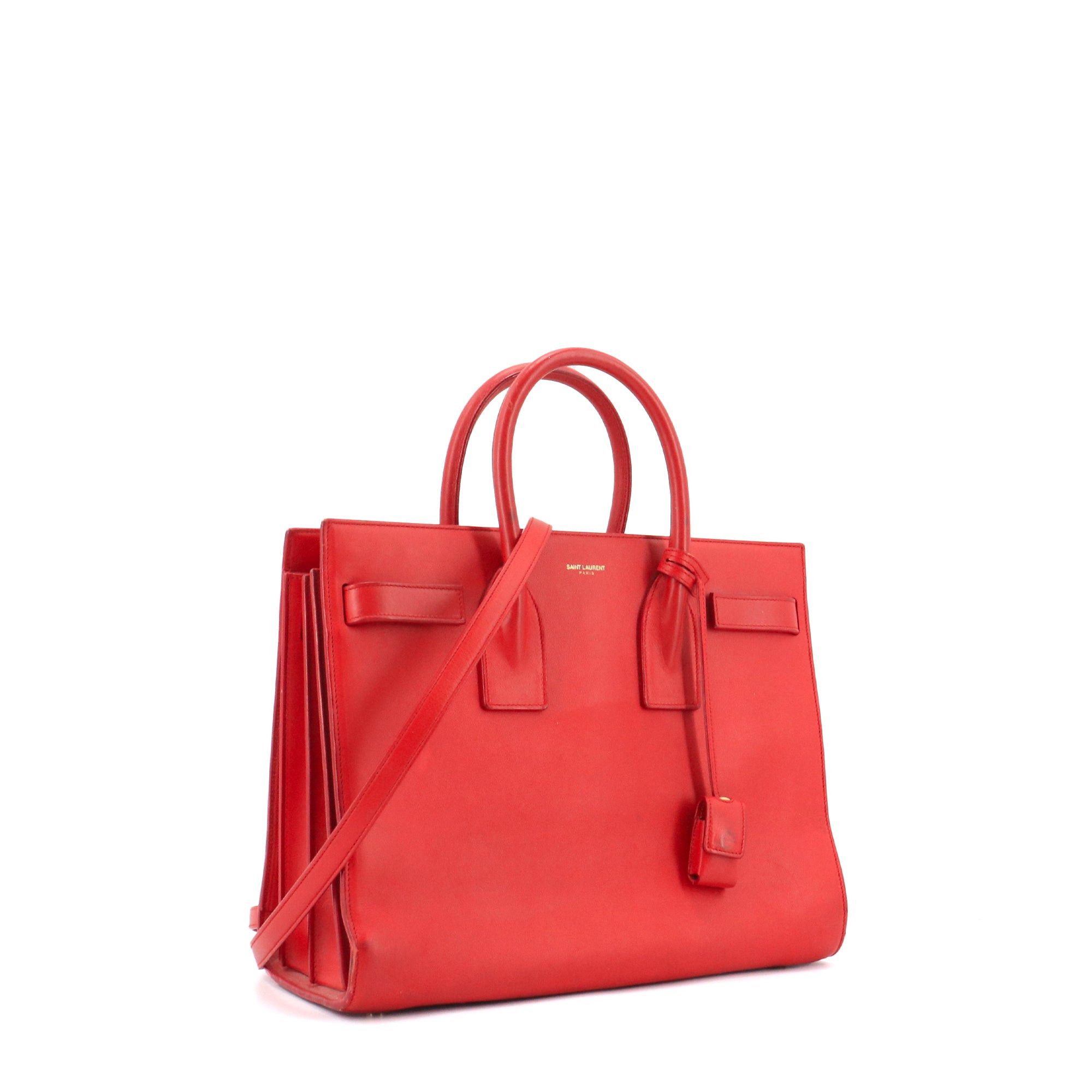 Saint Laurent Paris SAINT LAURENT - Saint Laurent small day bag in red leather Size ONE SIZE - 2 Thumbnail