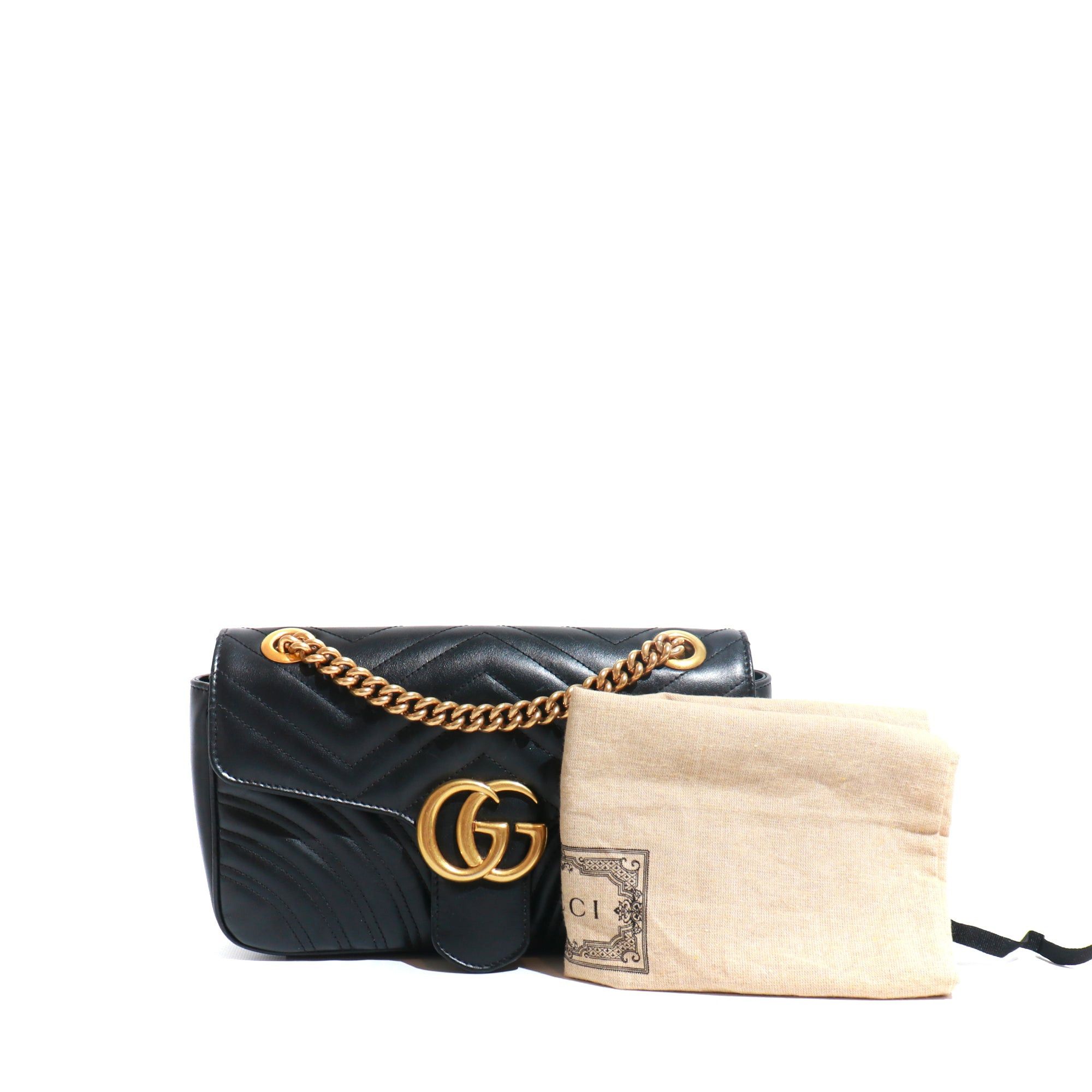 Gucci GUCCI - GG Marmont Small Size shoulder bag in black leather Size ONE SIZE - 11 Thumbnail