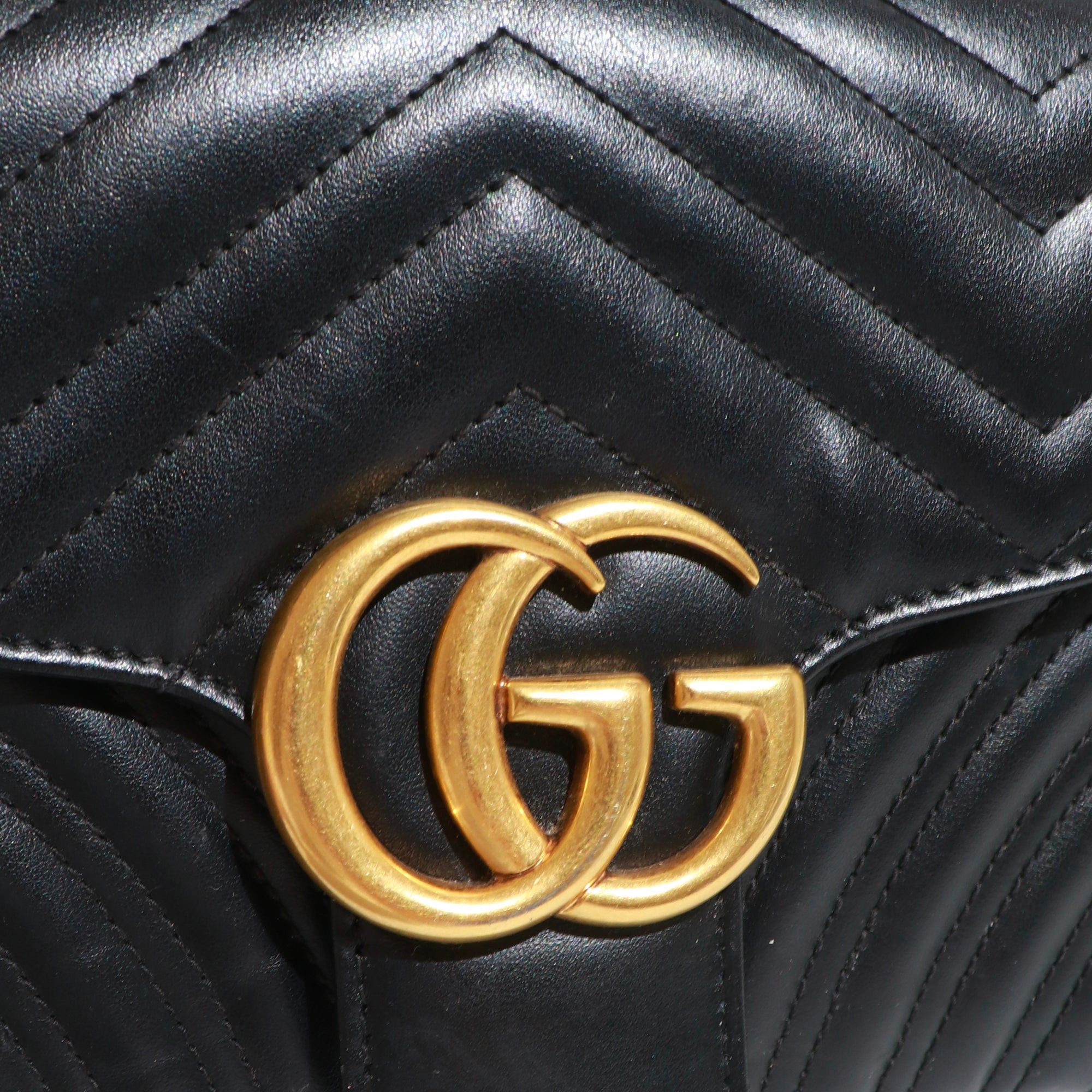 Gucci GUCCI - GG Marmont Small Size shoulder bag in black leather Size ONE SIZE - 5 Thumbnail