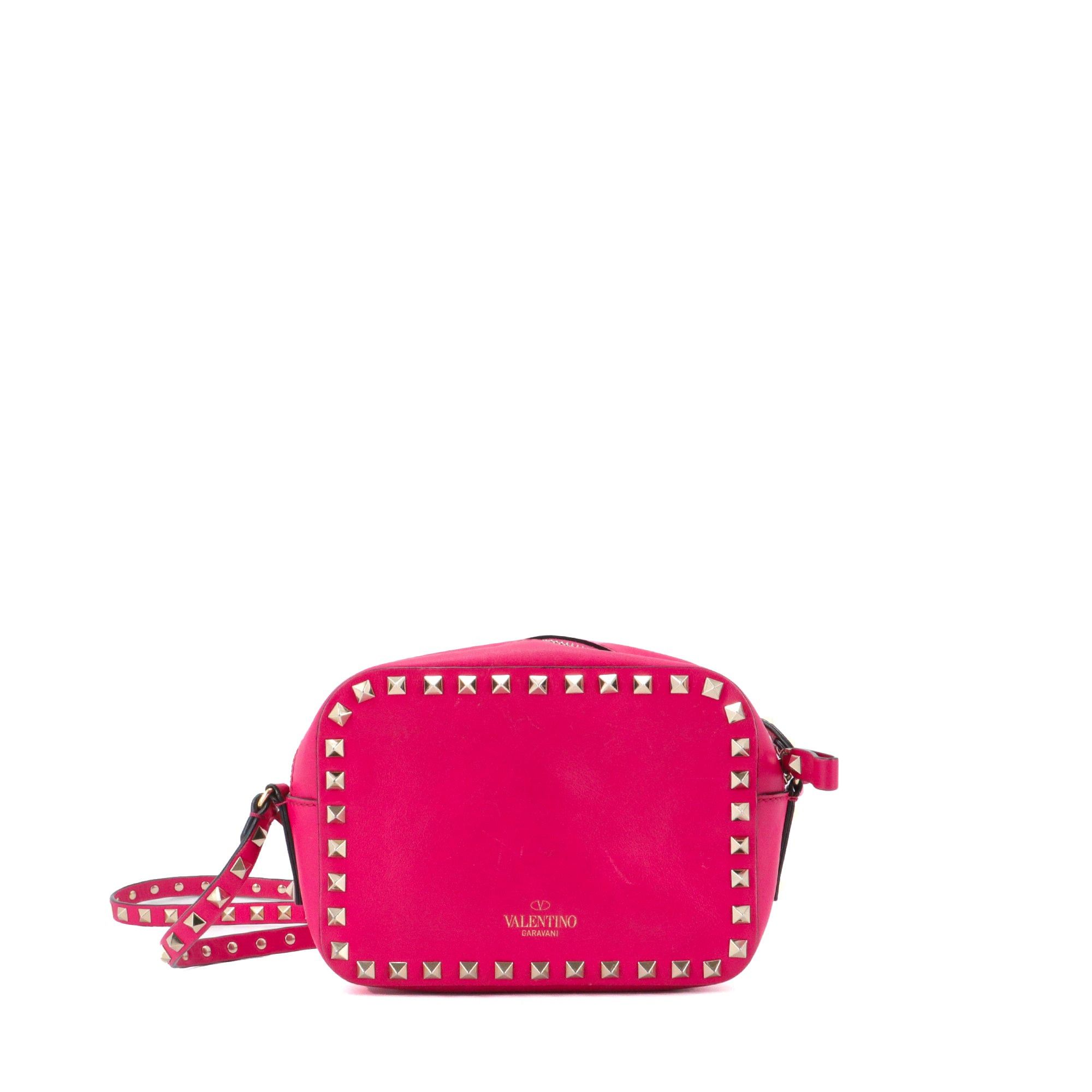 Valentino VALENTINO - Valentino Rockstud Rolling shoulder bag in pink smooth leather Size ONE SIZE - 3 Thumbnail