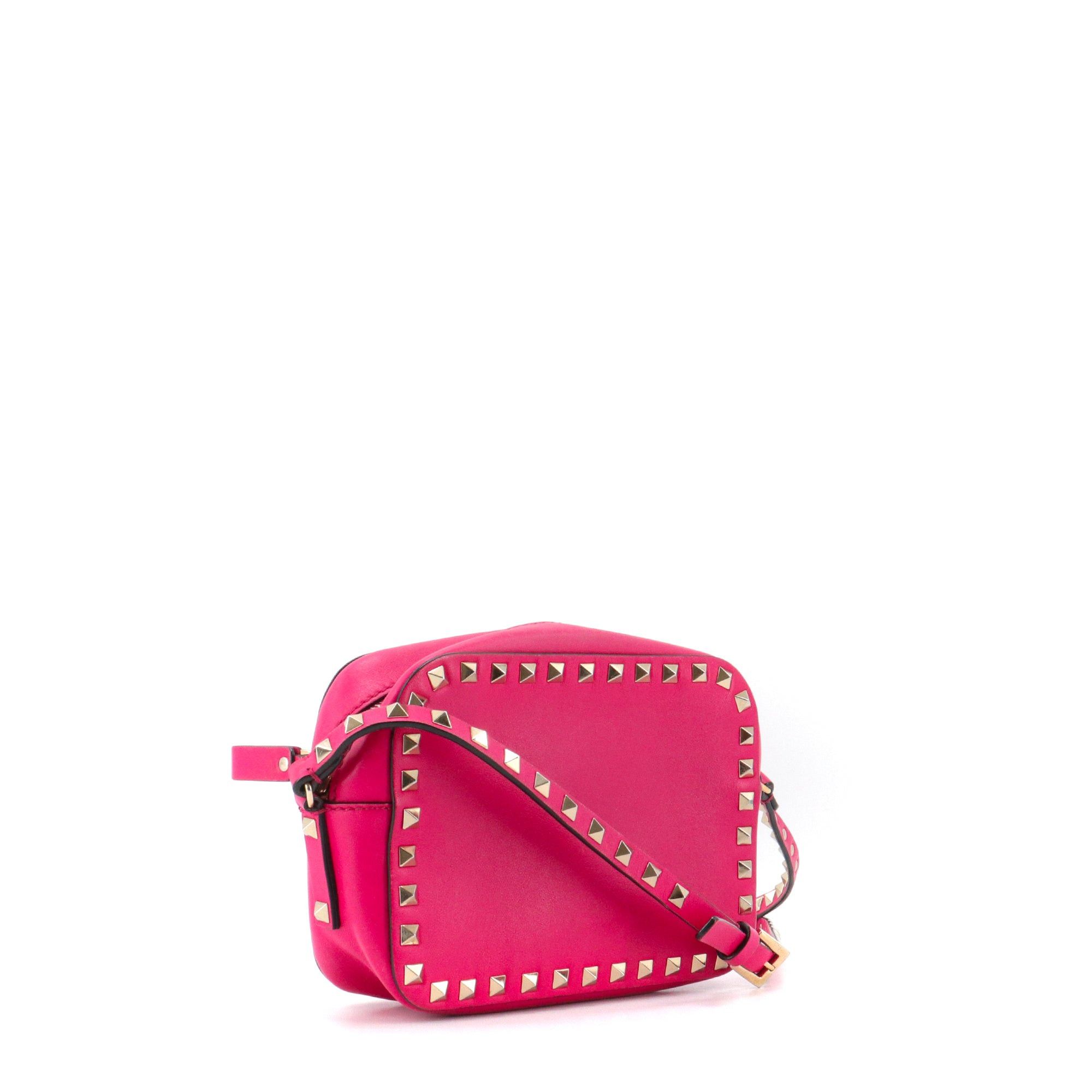 Valentino VALENTINO - Valentino Rockstud Rolling shoulder bag in pink smooth leather Size ONE SIZE - 2 Thumbnail
