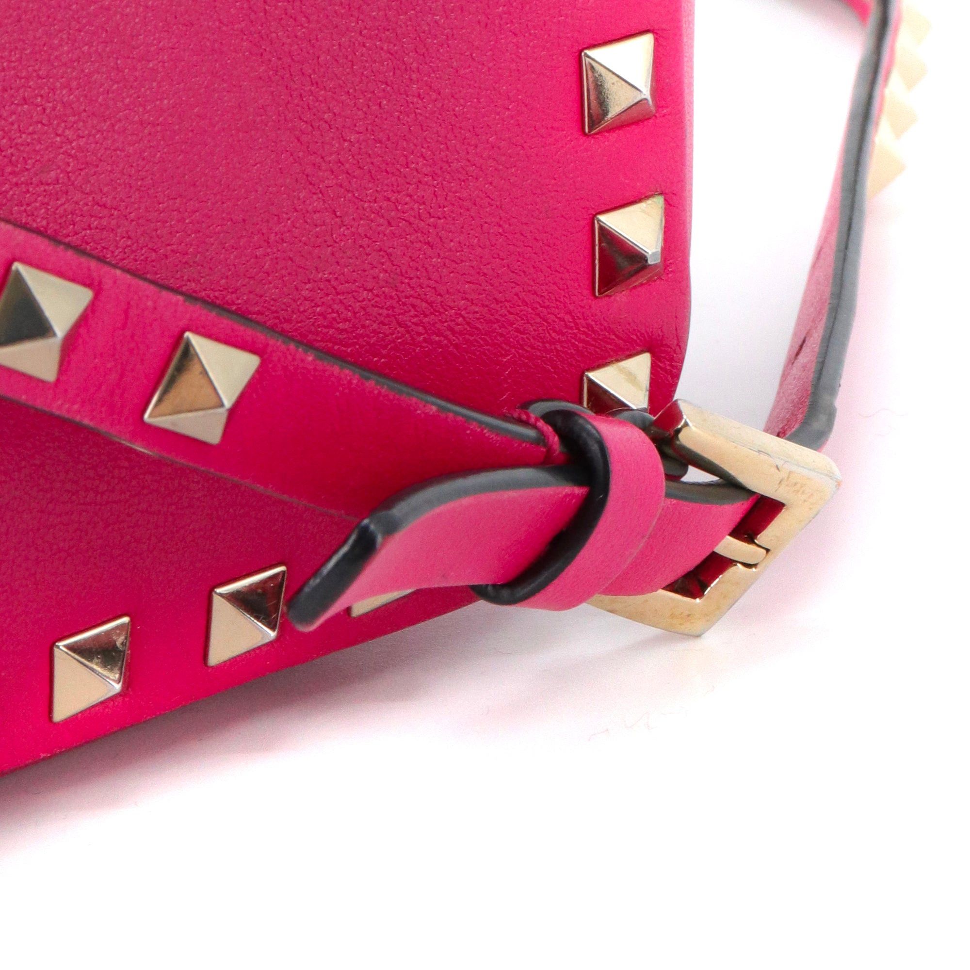 Valentino VALENTINO - Valentino Rockstud Rolling shoulder bag in pink smooth leather Size ONE SIZE - 6 Thumbnail