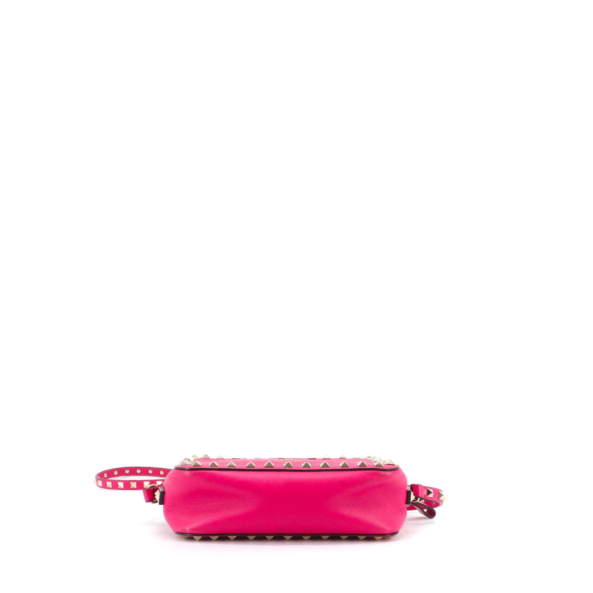 Valentino VALENTINO - Valentino Rockstud Rolling shoulder bag in pink smooth leather Size ONE SIZE - 4 Thumbnail