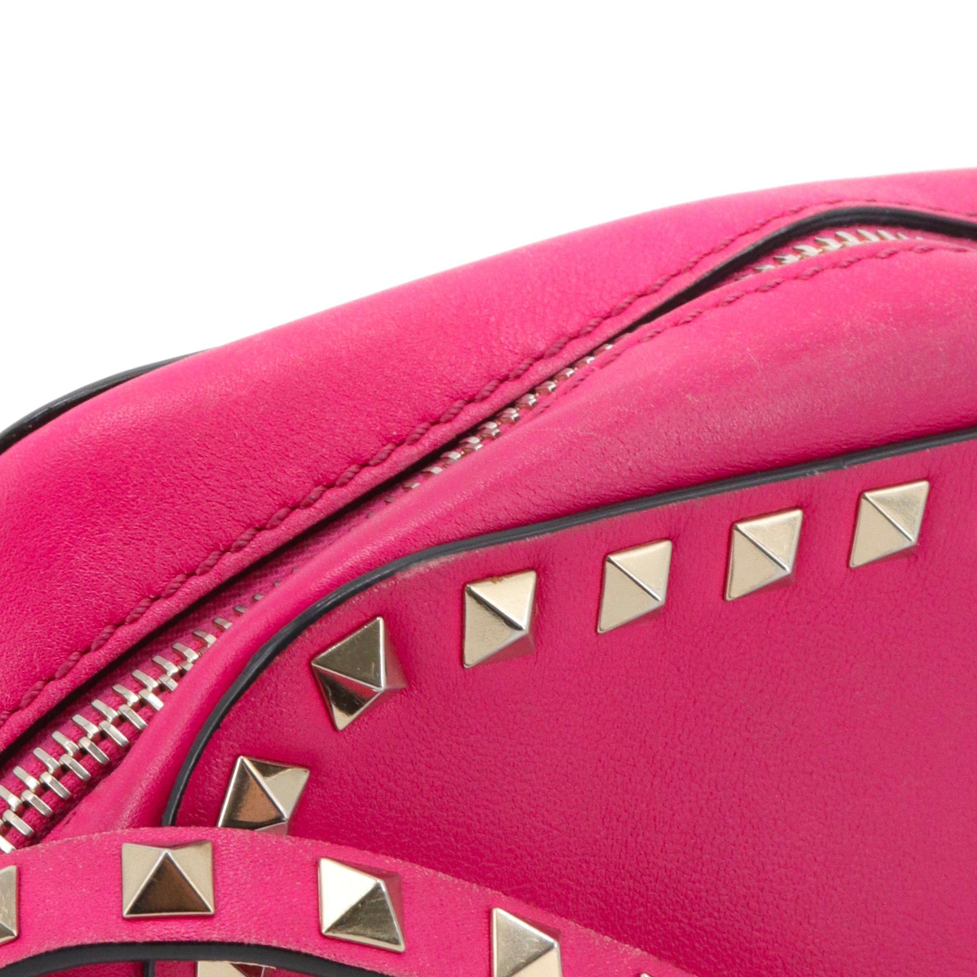 Valentino VALENTINO - Valentino Rockstud Rolling shoulder bag in pink smooth leather Size ONE SIZE - 5 Thumbnail