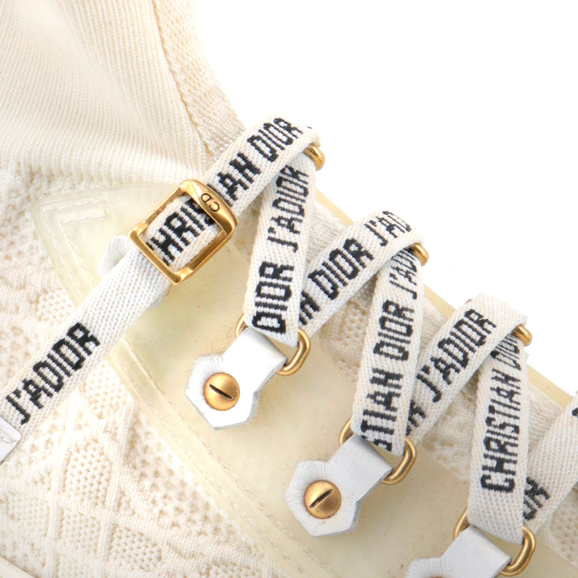 Dior DIOR - Walk'N'Dior high-top sneakers in off-white canvas (T38) Size US 7 / IT 37 - 3 Thumbnail
