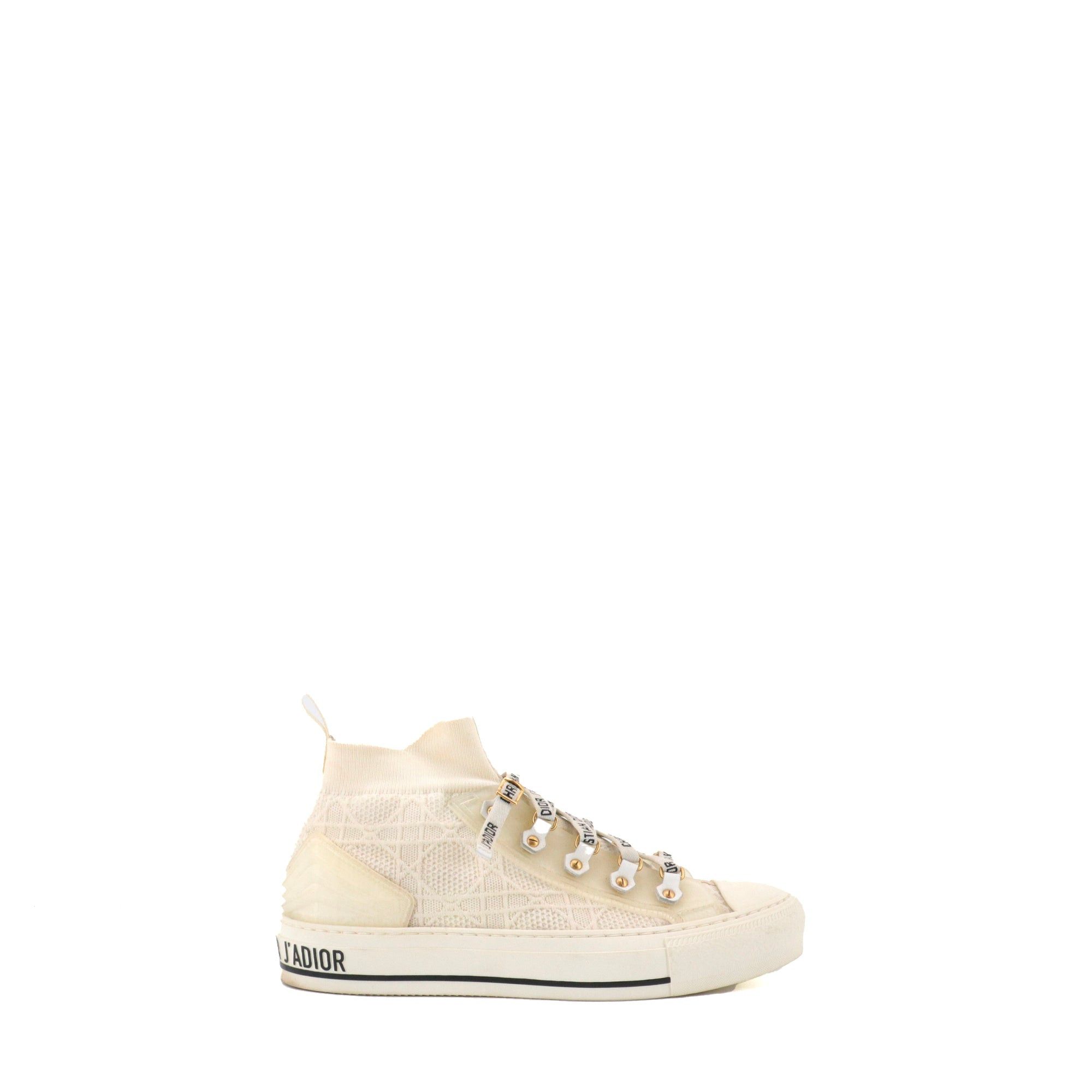 Dior DIOR - Walk'N'Dior high-top sneakers in off-white canvas (T38) Size US 7 / IT 37 - 2 Thumbnail
