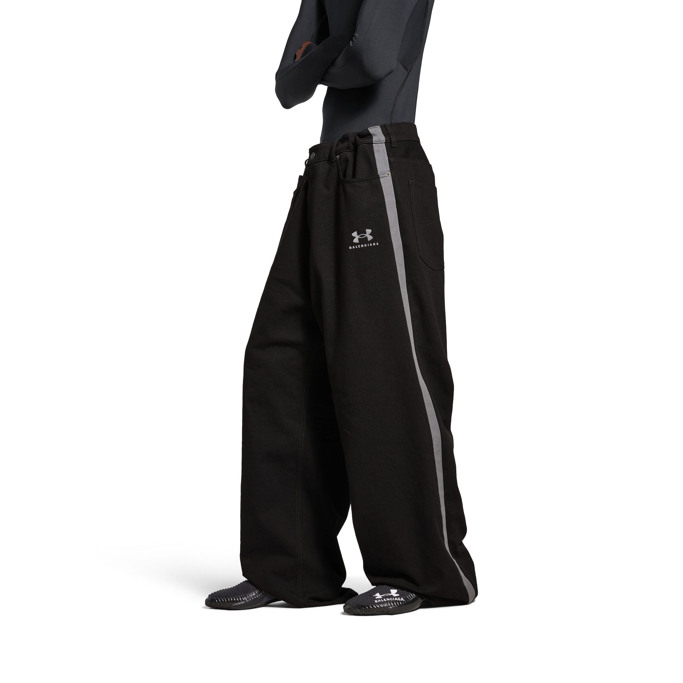 Balenciaga MEN'S UNDER ARMOUR® TRACKSUIT DENIM PANTS IN BLACK Size US 34 / EU 50 - 3 Thumbnail