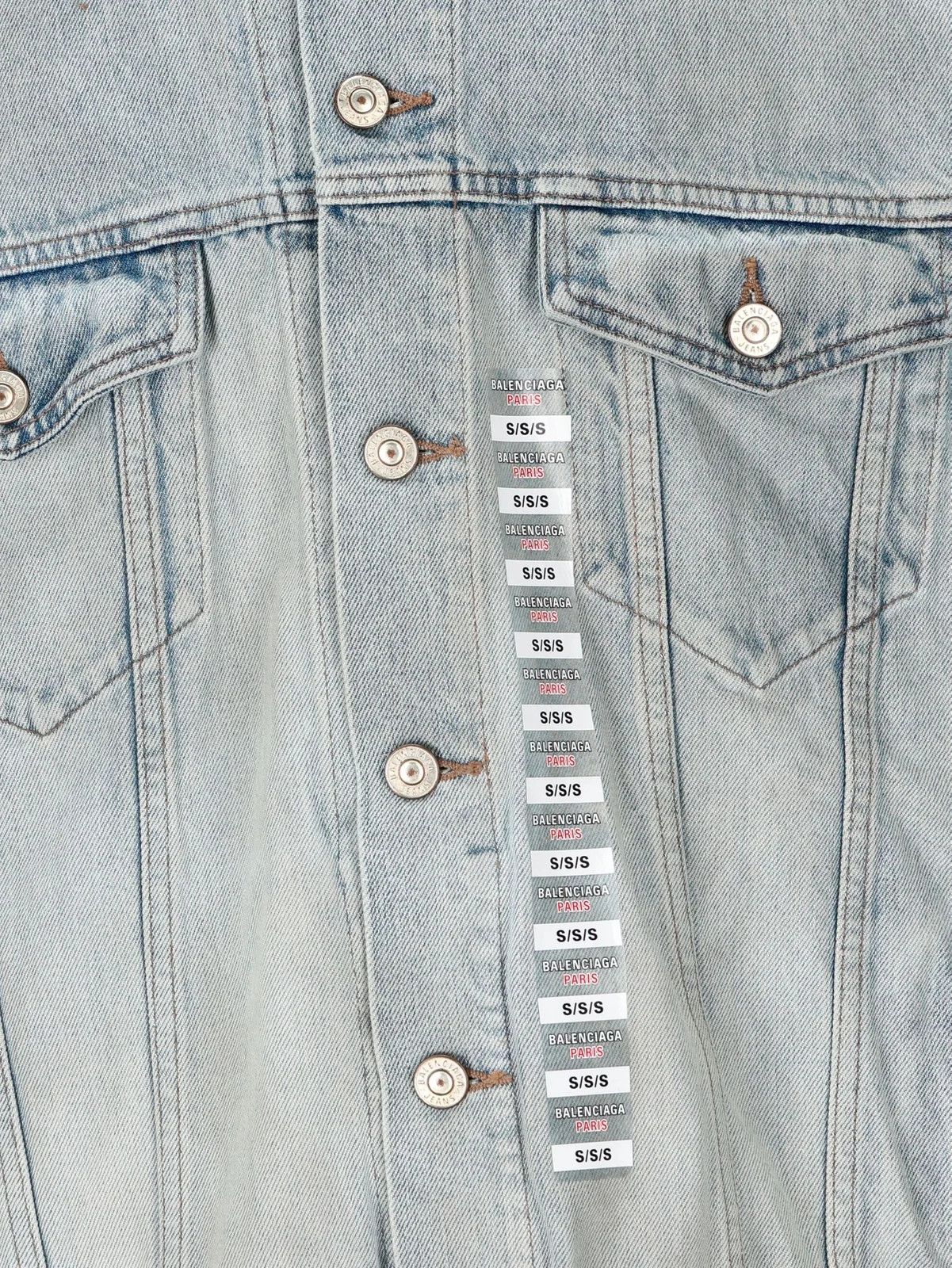 Balenciaga Balenciaga Size Sticker Denim Jacket Size US XS / EU 42 / 0 - 5 Thumbnail