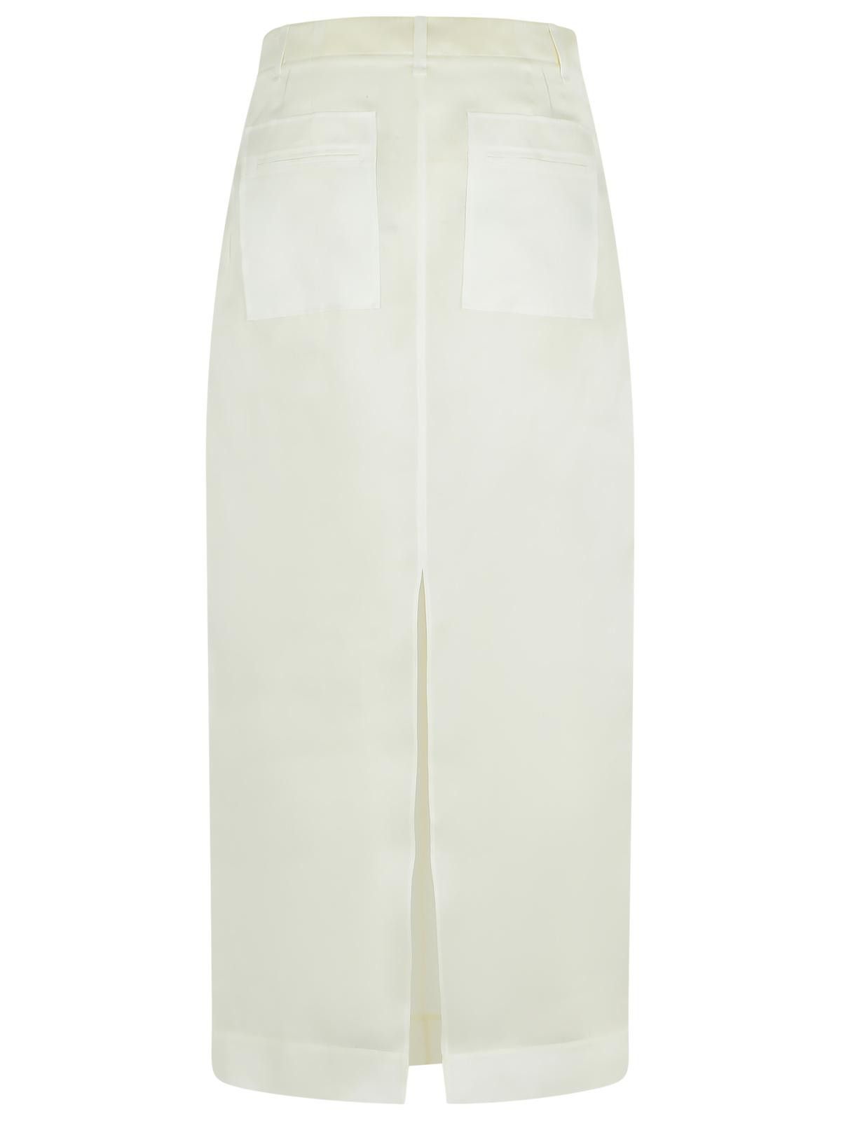 KHAITE KHAITE 'Lucian' White Silk Skirt Size 26" / US 2 / IT 38 - 3 Thumbnail