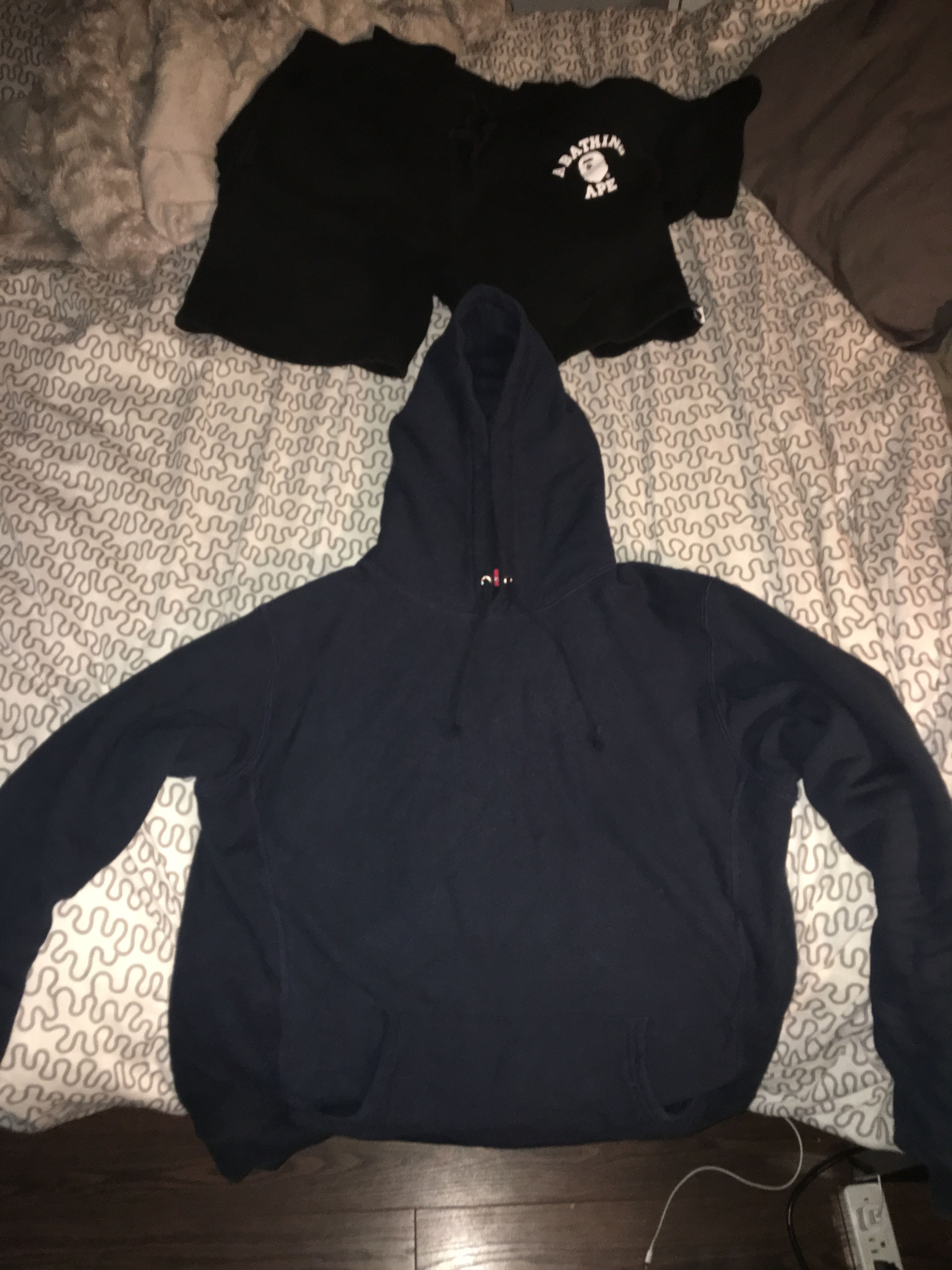 Supreme Supreme Mendini Gun Hoodie Navy Blue | Grailed