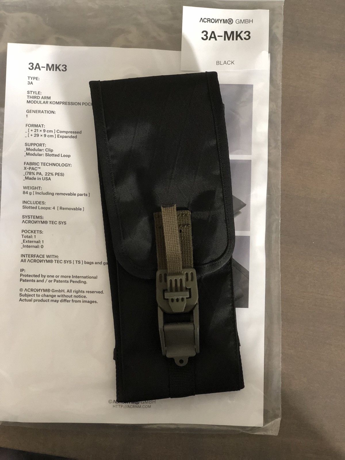 Acronym 3A-MK3 (Black FW18) | Grailed