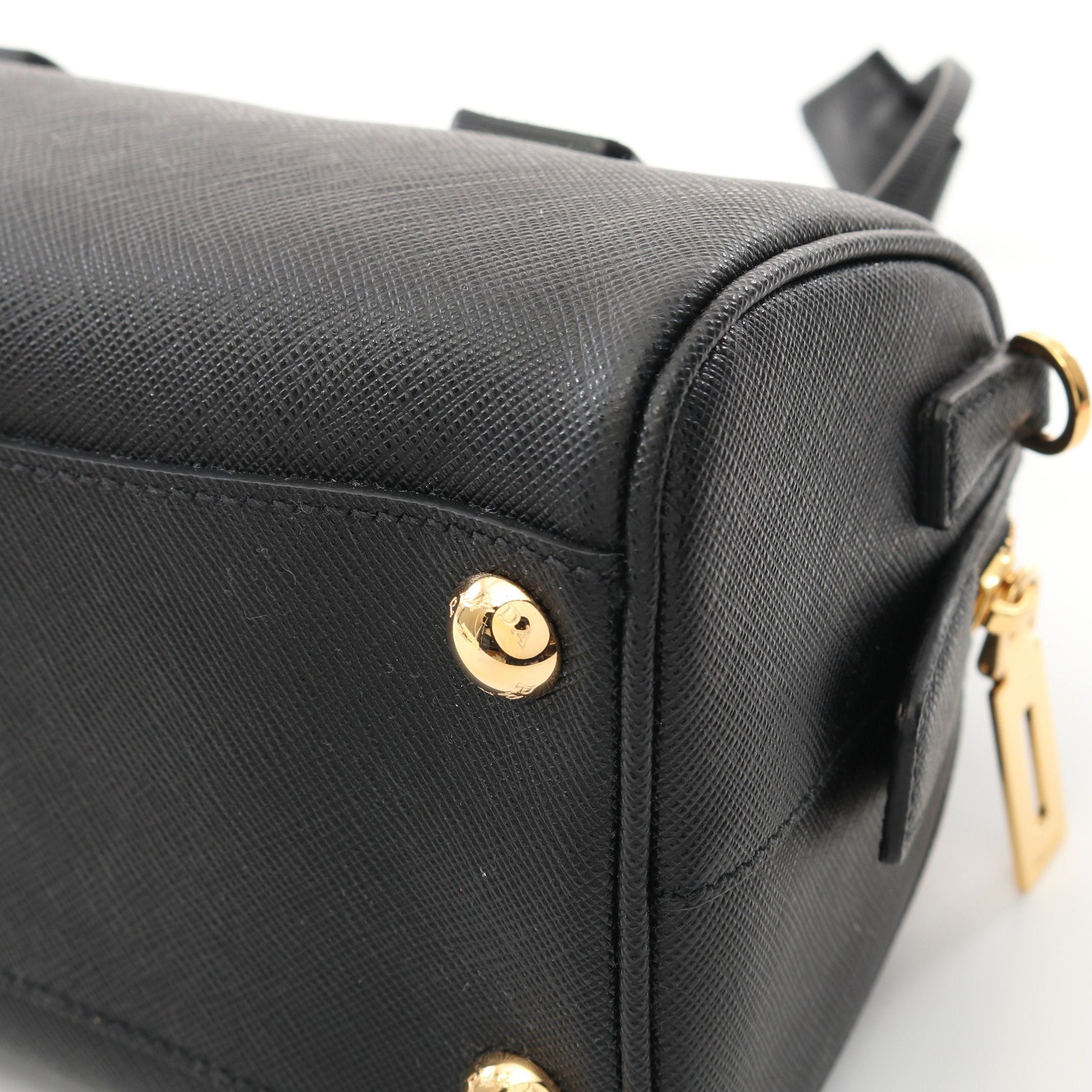 Prada Prada Saffiano Lux Handbag Leather Black Size ONE SIZE - 5 Thumbnail