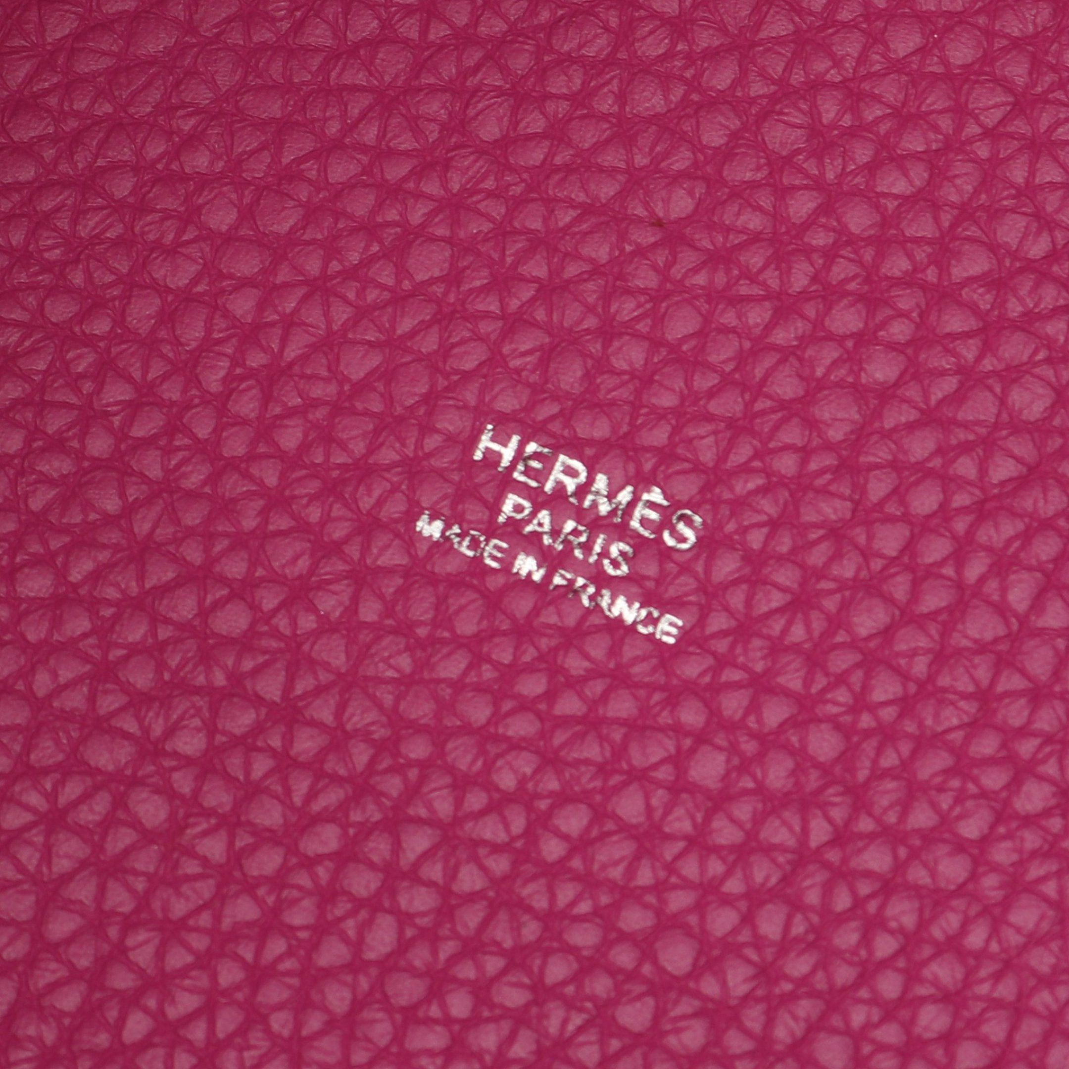 Hermes Hermes Picotan Lock Pm Magnolia Handbag Clemence Leather Pink Purple Silver Hardware C Engraved Size ONE SIZE - 4 Thumbnail