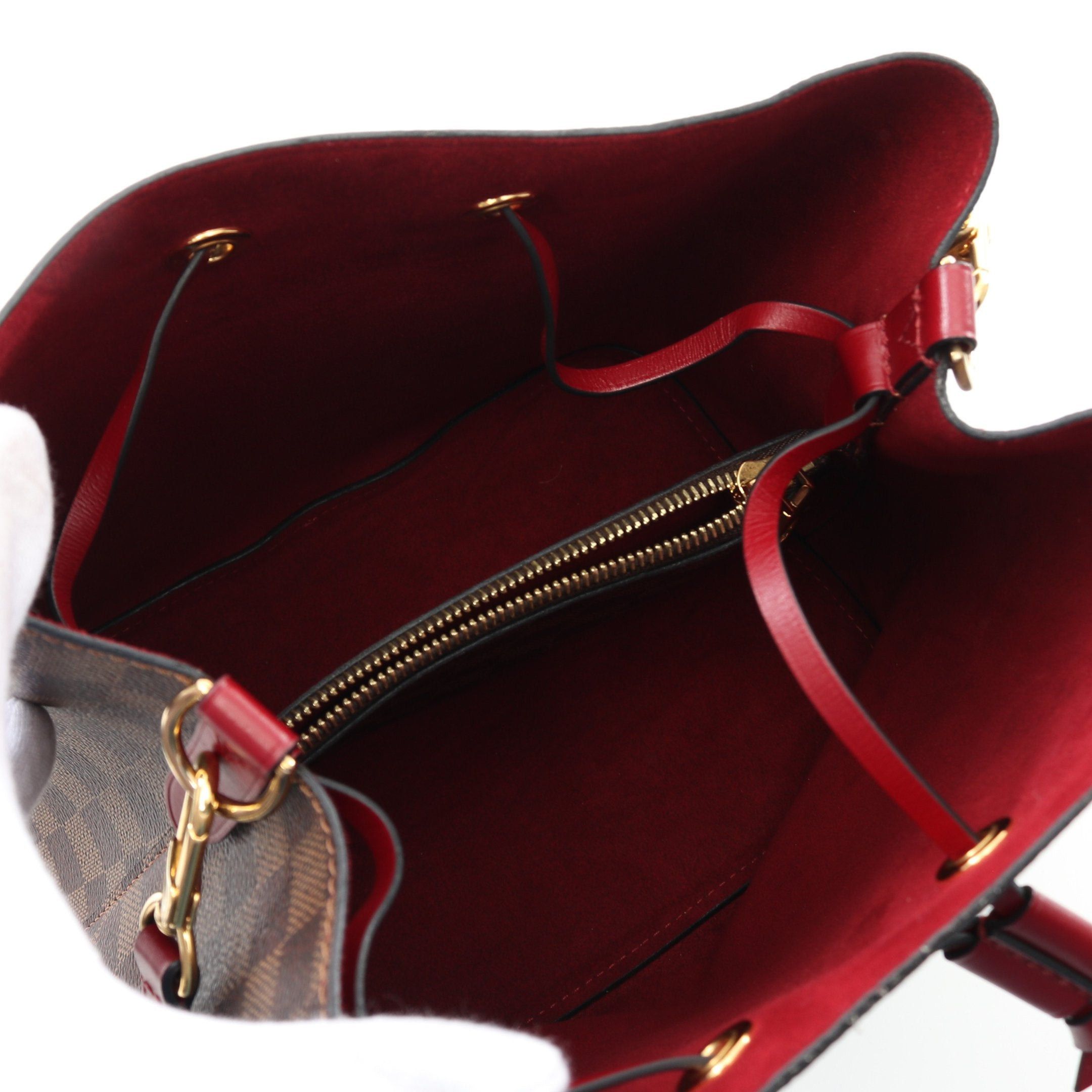 Louis Vuitton Louis Vuitton Neo Noe Damier Ebene Cherry Berry Shoulder Bag Leather Brown Burgundy Size ONE SIZE - 3 Thumbnail