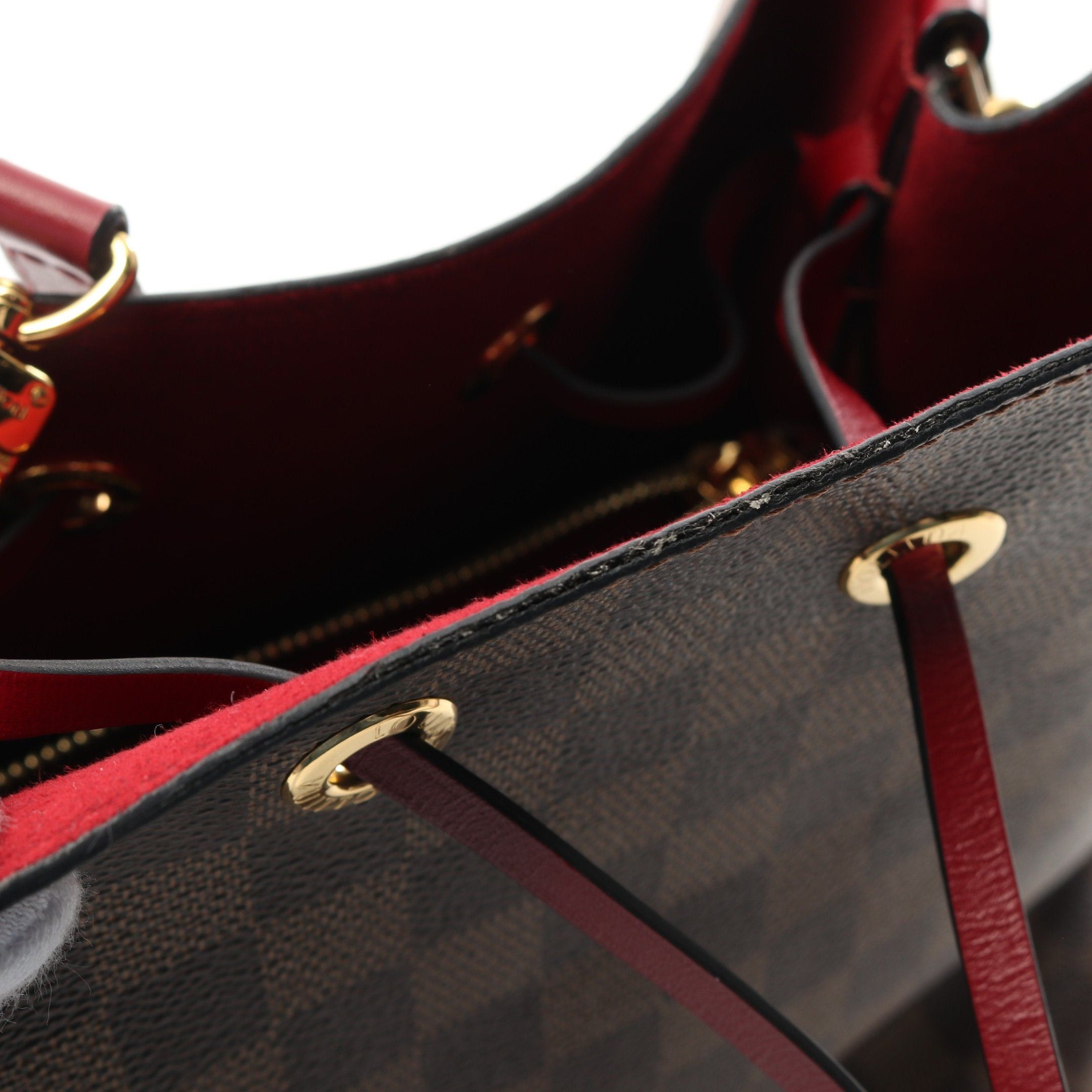 Louis Vuitton Louis Vuitton Neo Noe Damier Ebene Cherry Berry Shoulder Bag Leather Brown Burgundy Size ONE SIZE - 8 Thumbnail