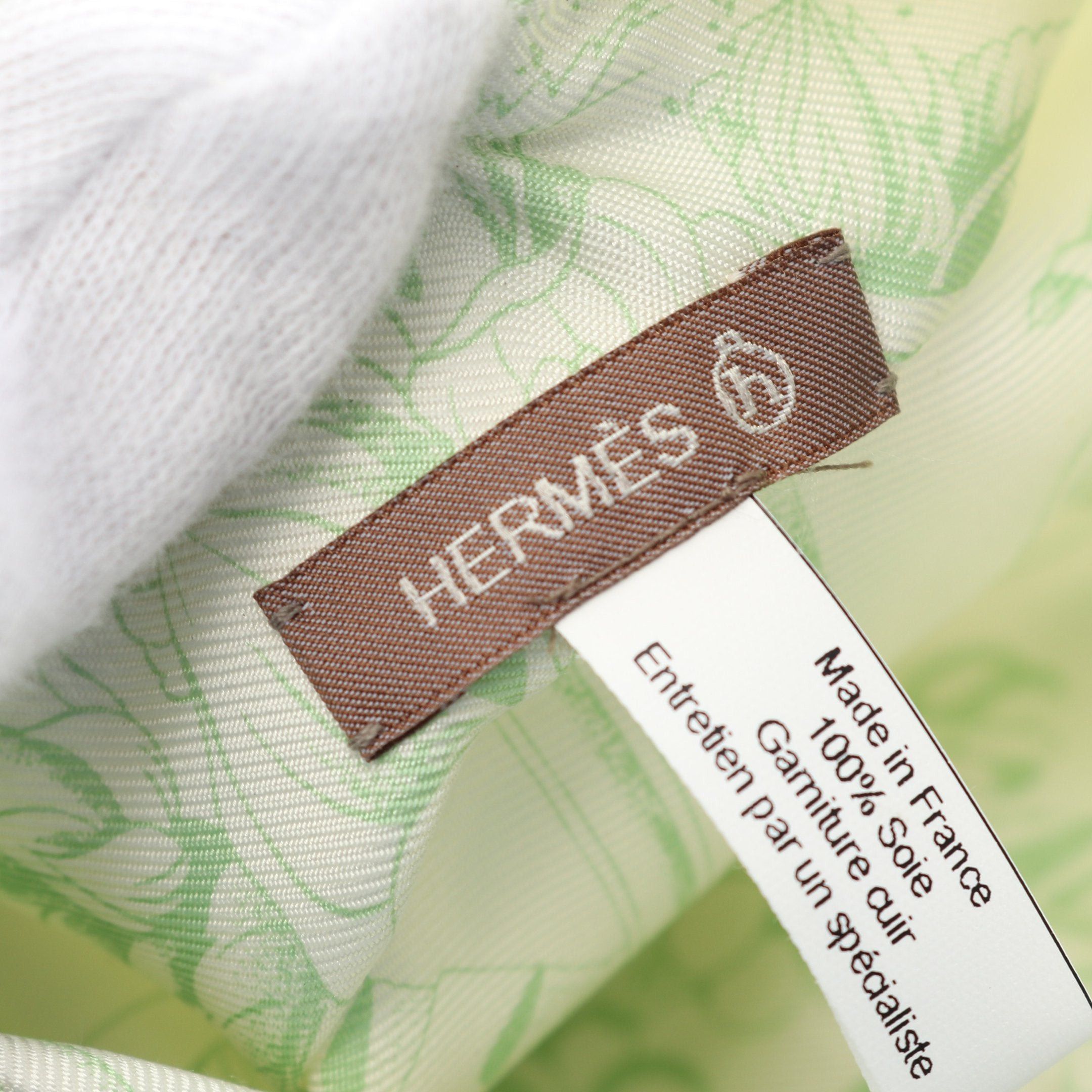 Hermes Hermes Petit H Petite Ash Shoulder Bag Silk Aagneau Off White Light Green Size ONE SIZE - 4 Thumbnail