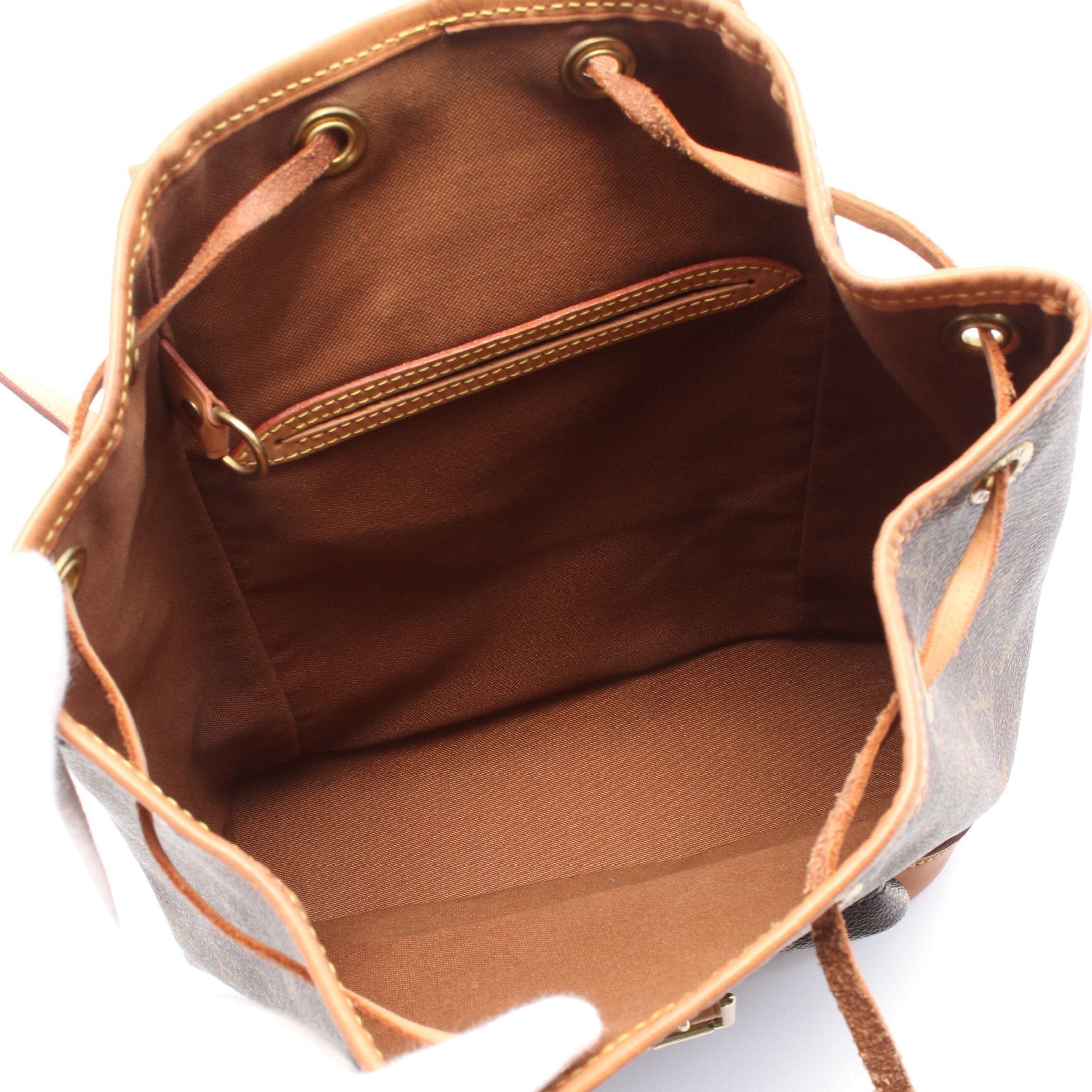 Louis Vuitton Louis Vuitton Montsouris Mm Monogram Backpack Rucksack Leather Brown Size ONE SIZE - 3 Thumbnail