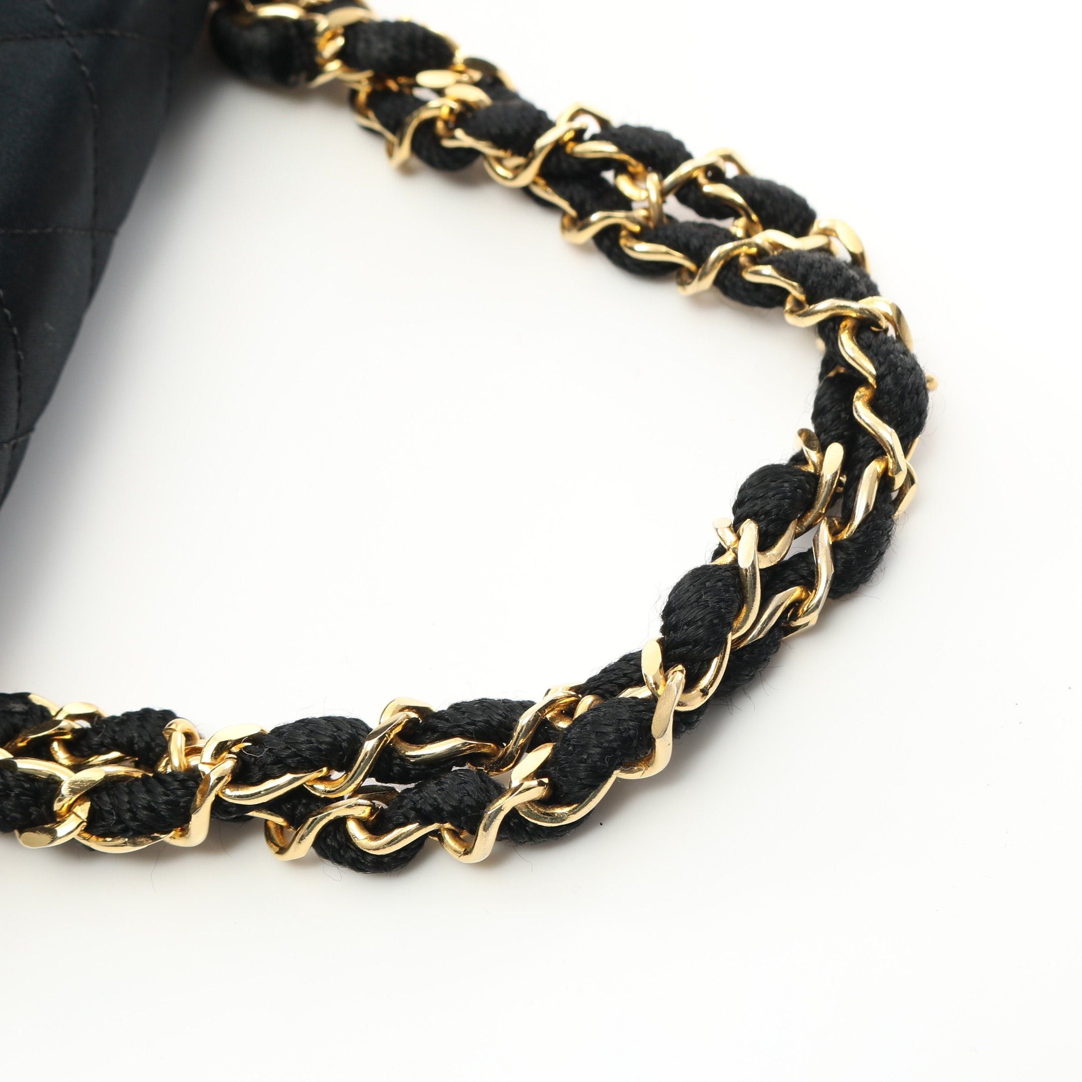 Chanel Chanel Mini Matelasse Chain Handbag Satin Black Gold Hardware Size ONE SIZE - 9 Thumbnail