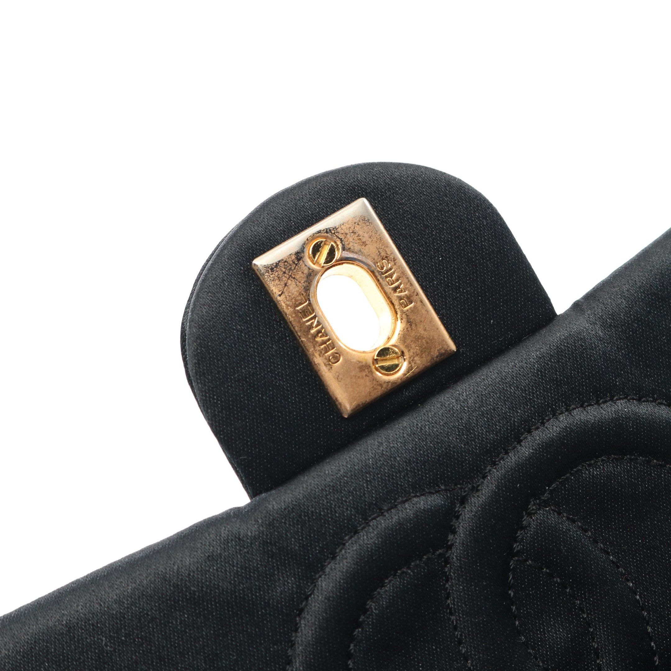 Chanel Chanel Mini Matelasse Chain Handbag Satin Black Gold Hardware Size ONE SIZE - 8 Thumbnail