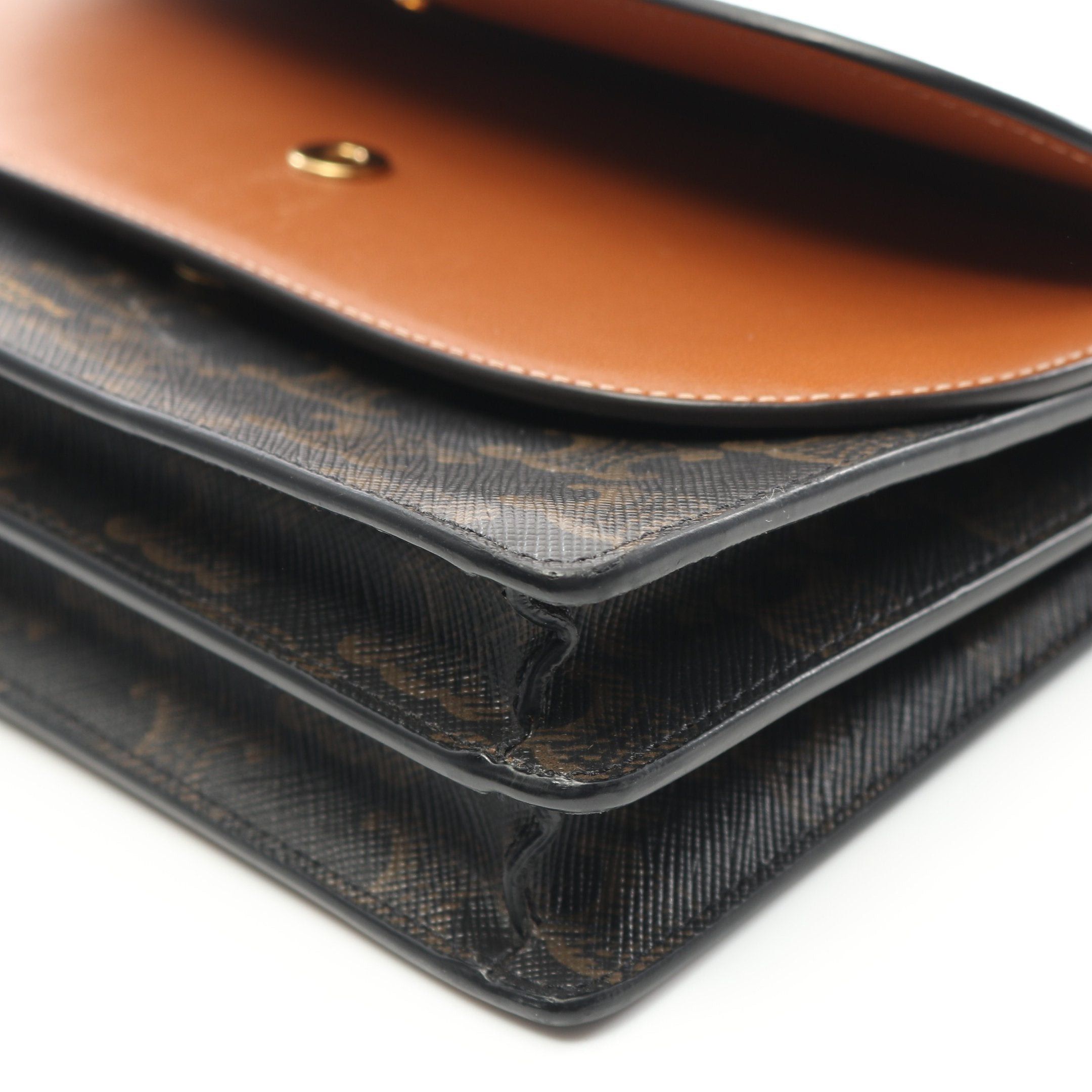 Celine Celine Shoulder Wallet Leather Black Brown Size ONE SIZE - 10 Thumbnail