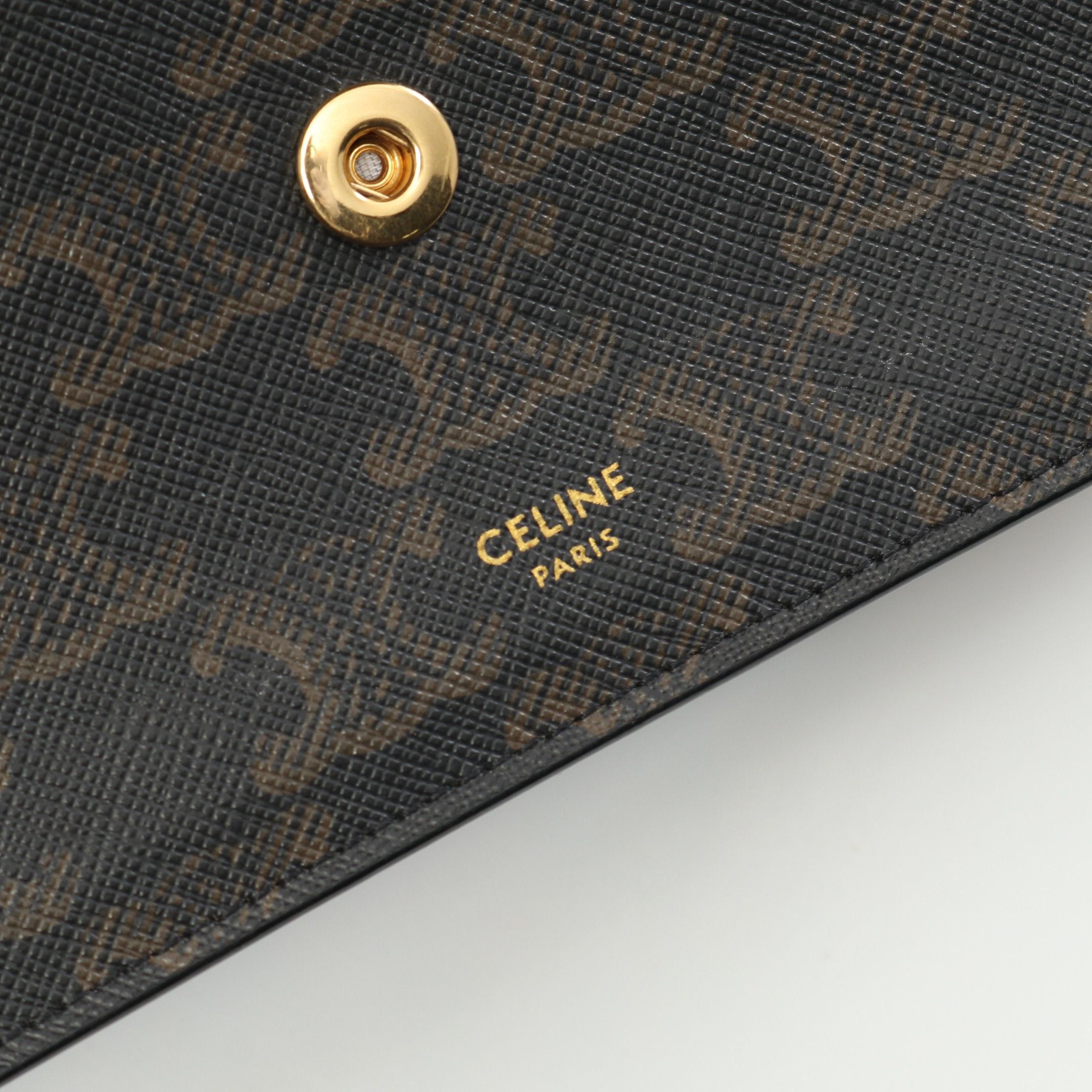 Celine Celine Shoulder Wallet Leather Black Brown Size ONE SIZE - 5 Thumbnail