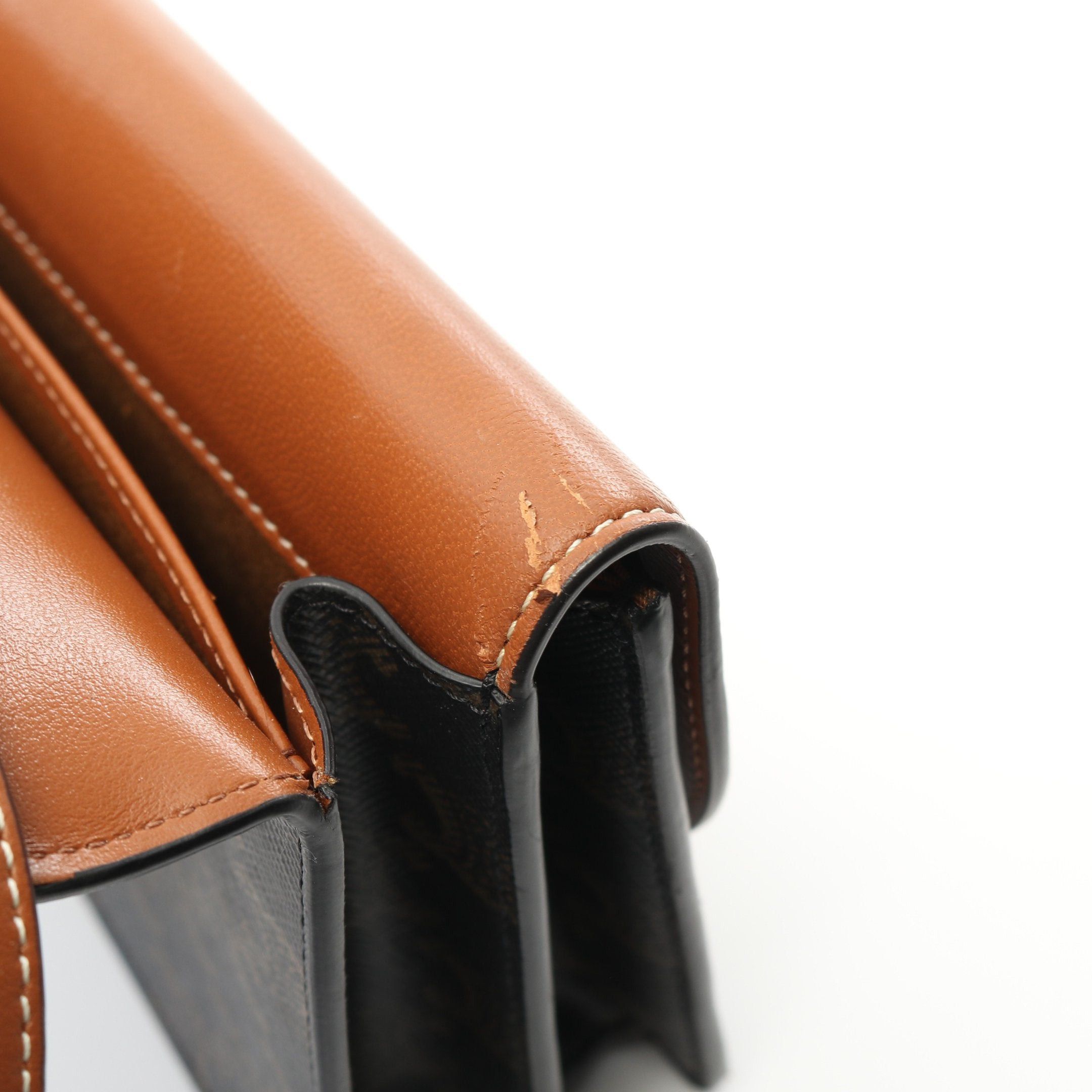 Celine Celine Shoulder Wallet Leather Black Brown Size ONE SIZE - 9 Thumbnail