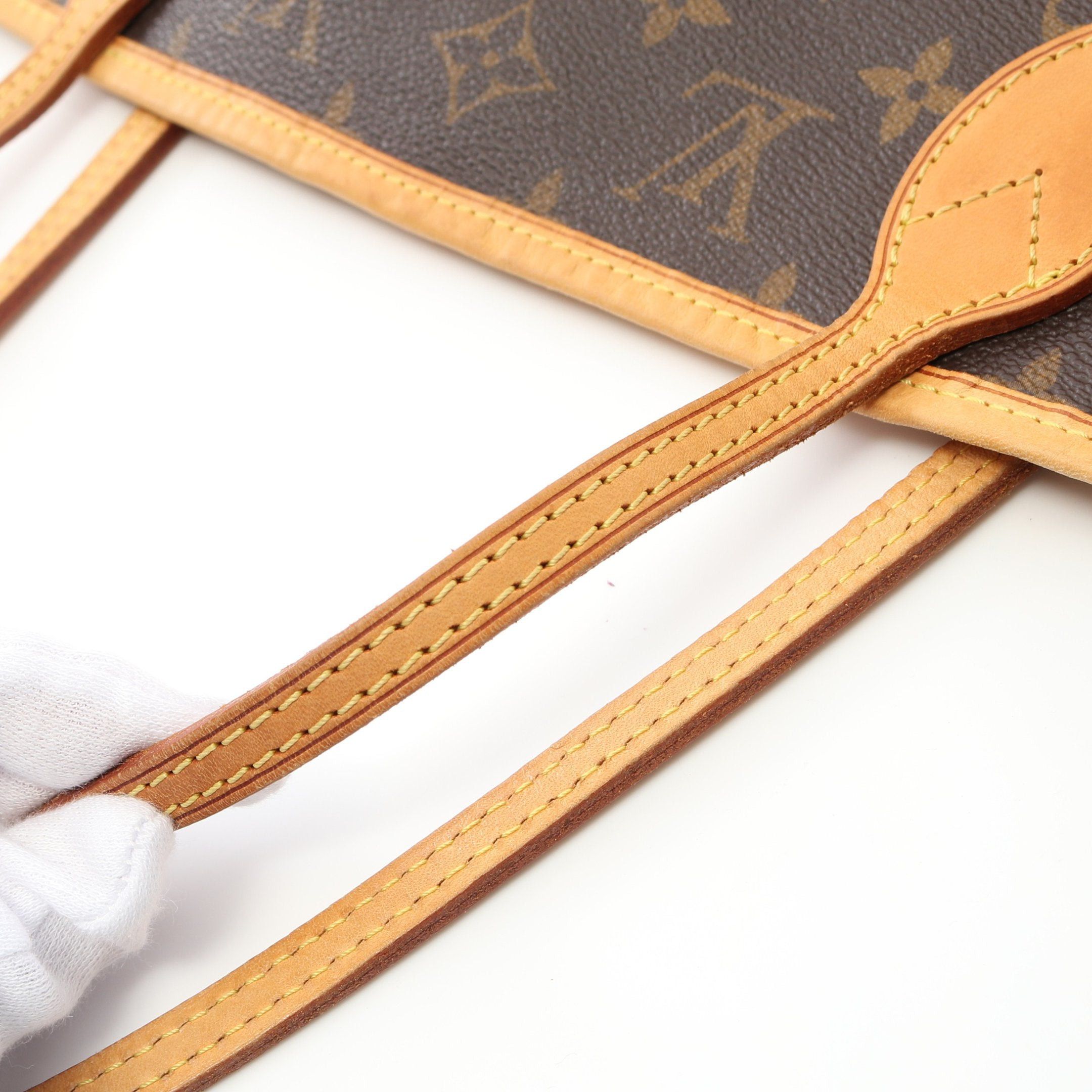 Louis Vuitton Louis Vuitton Neverfull Mm Monogram Shoulder Bag Tote Leather Brown Size ONE SIZE - 8 Thumbnail