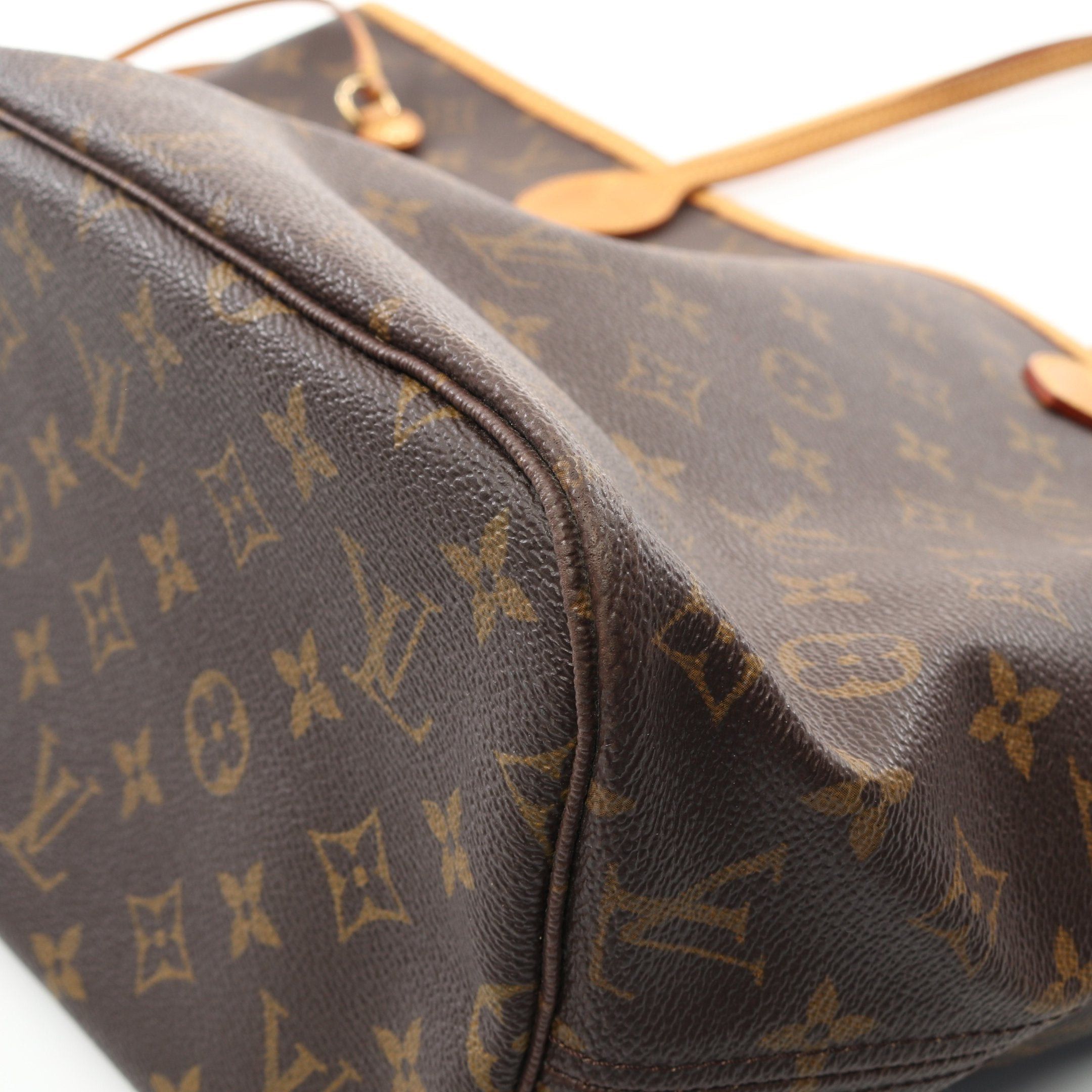 Louis Vuitton Louis Vuitton Neverfull Mm Monogram Shoulder Bag Tote Leather Brown Size ONE SIZE - 10 Thumbnail