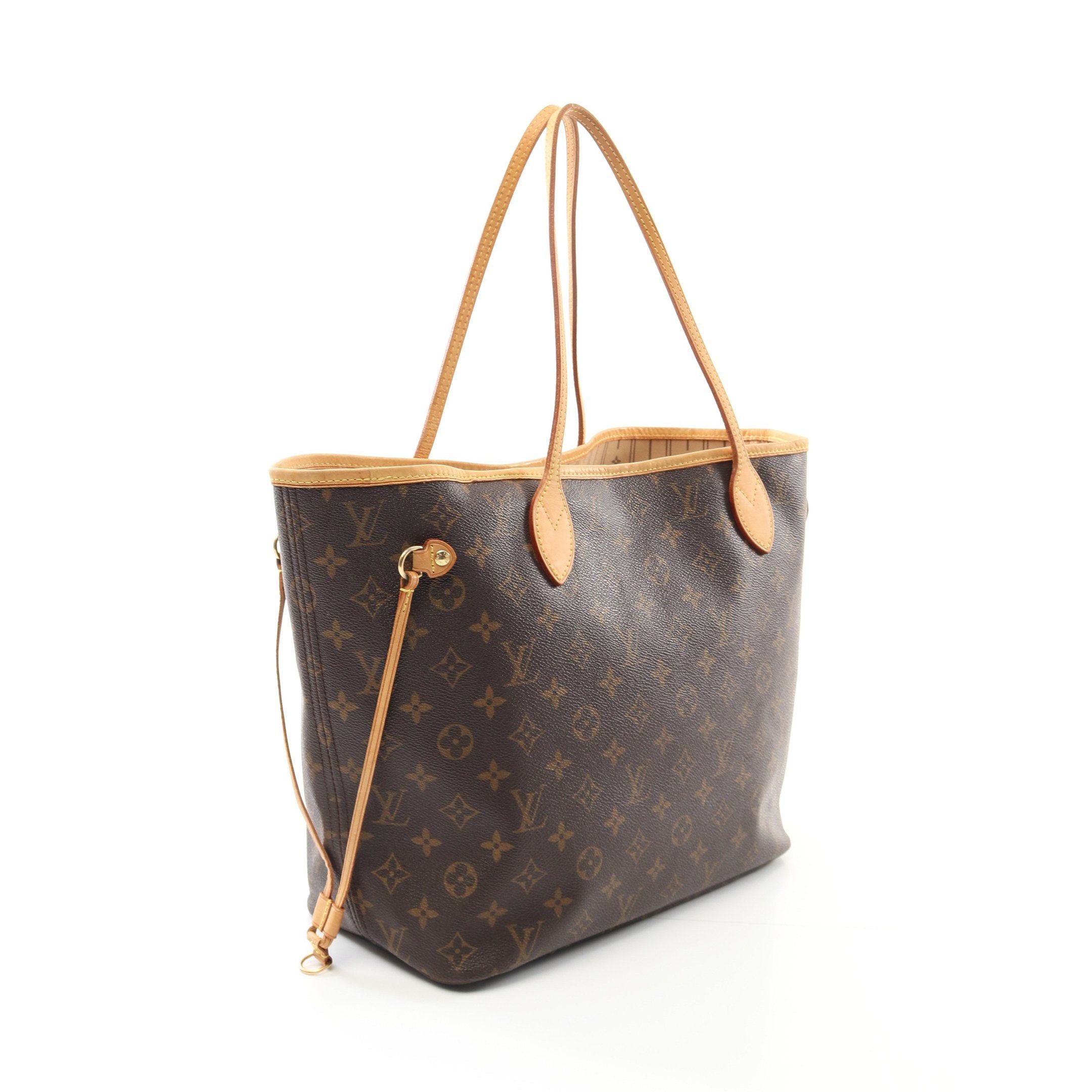 Louis Vuitton Louis Vuitton Neverfull Mm Monogram Shoulder Bag Tote Leather Brown Size ONE SIZE - 2 Thumbnail