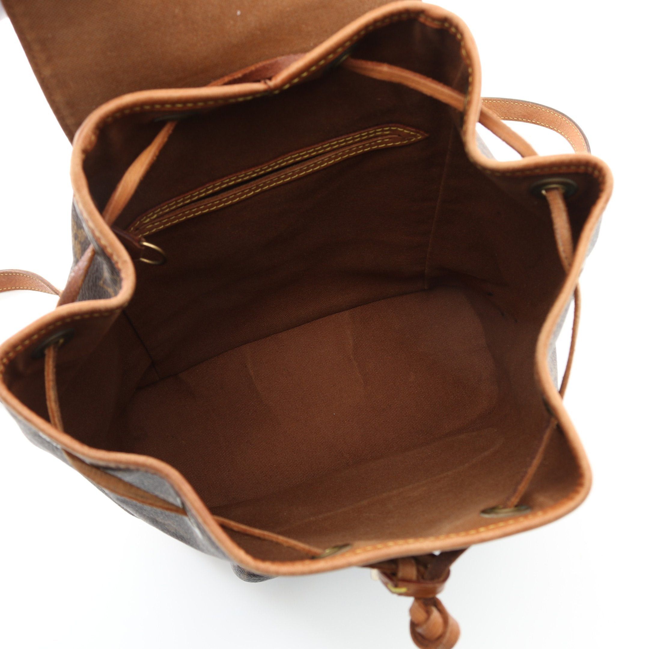 Louis Vuitton Louis Vuitton Montsouris Mm Monogram Backpack Rucksack Leather Brown Size ONE SIZE - 3 Thumbnail