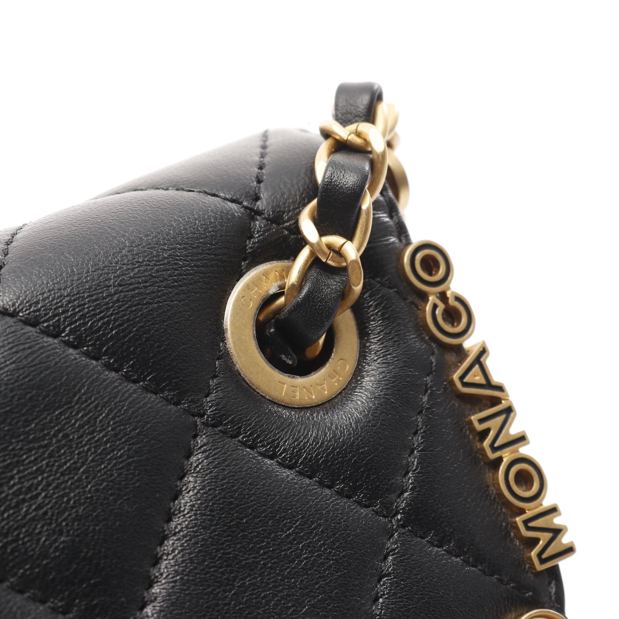 Chanel Chanel Matelasse Chain Shoulder Bag Rhinestone Fake Pearl Lambskin Black Gold Hardware Size ONE SIZE - 8 Thumbnail