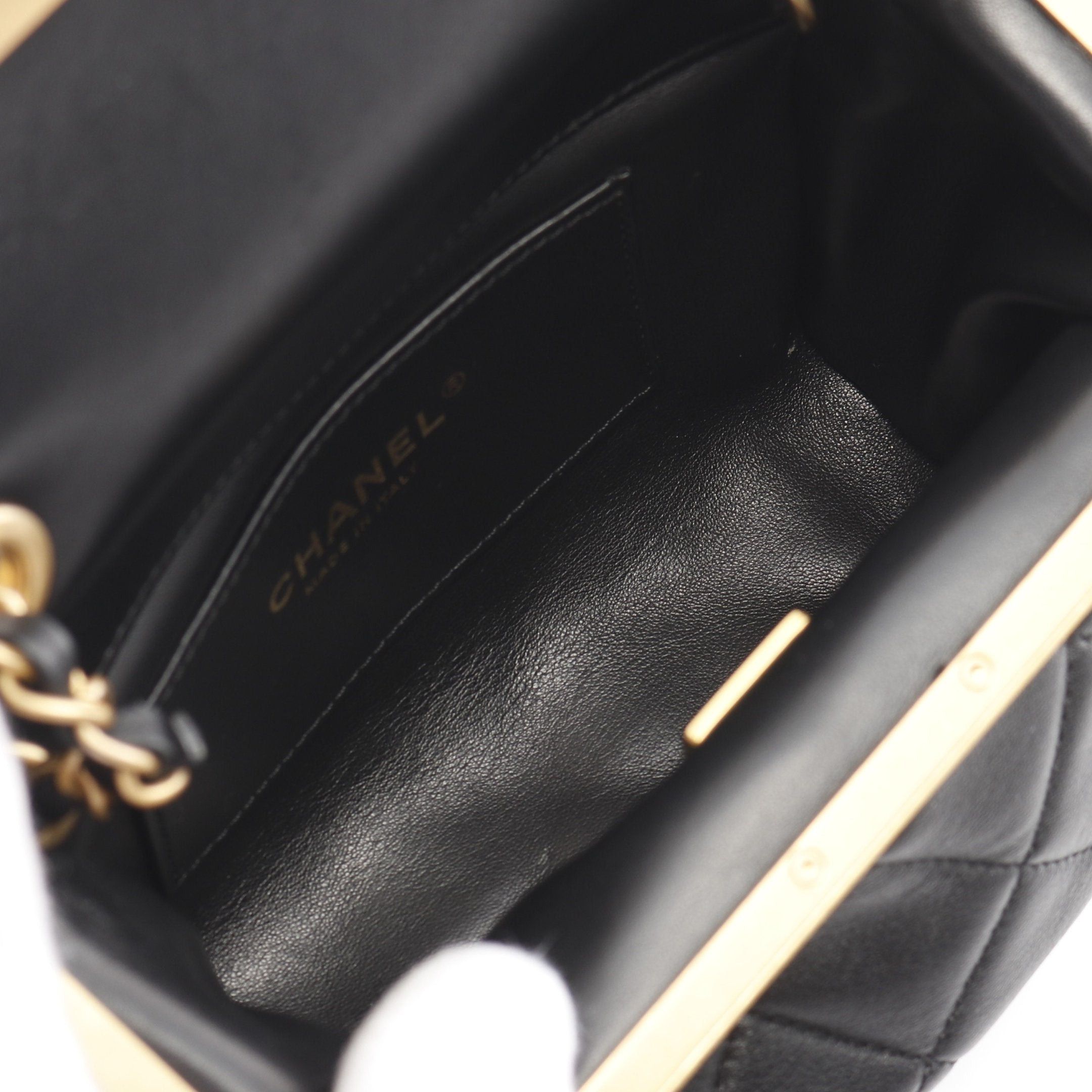 Chanel Chanel Matelasse Chain Shoulder Bag Rhinestone Fake Pearl Lambskin Black Gold Hardware Size ONE SIZE - 3 Thumbnail