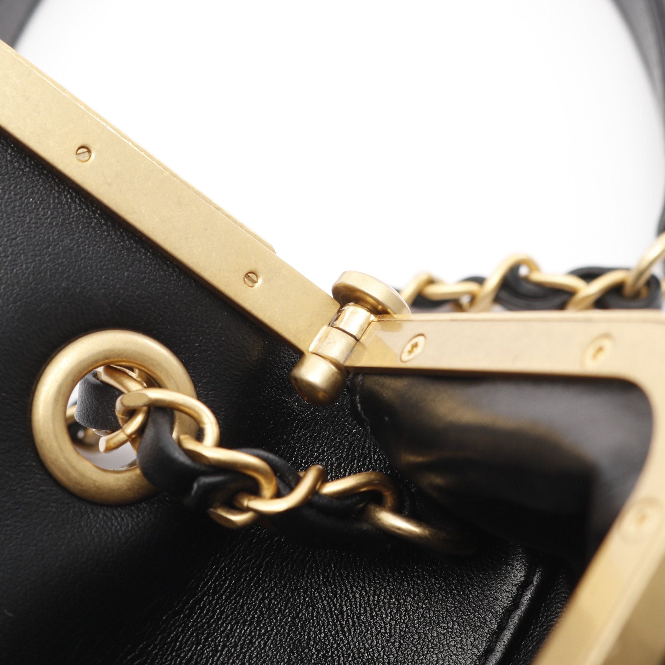 Chanel Chanel Matelasse Chain Shoulder Bag Rhinestone Fake Pearl Lambskin Black Gold Hardware Size ONE SIZE - 9 Thumbnail