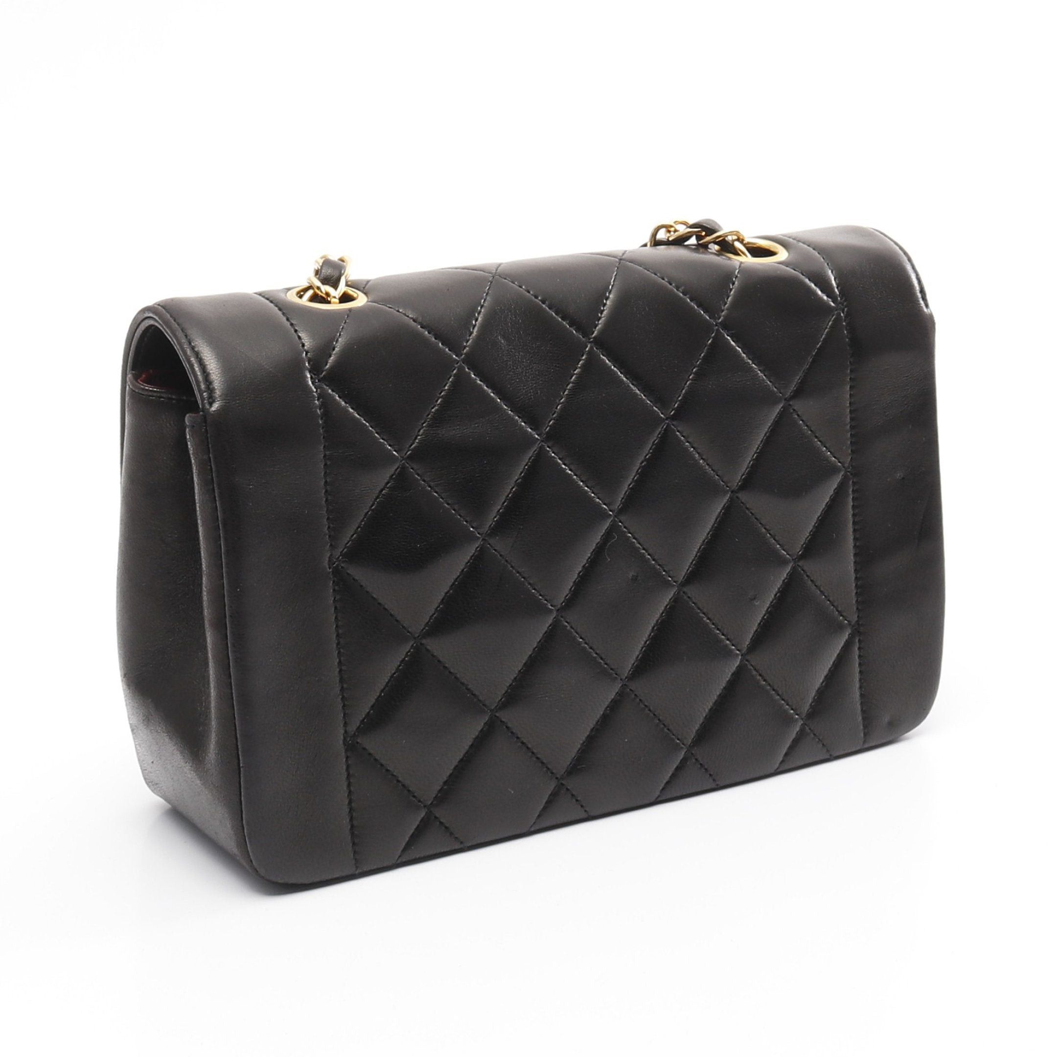 Chanel Chanel Matelasse Diana Flap Chain Shoulder Bag Lambskin Black Gold Hardware Size ONE SIZE - 2 Thumbnail