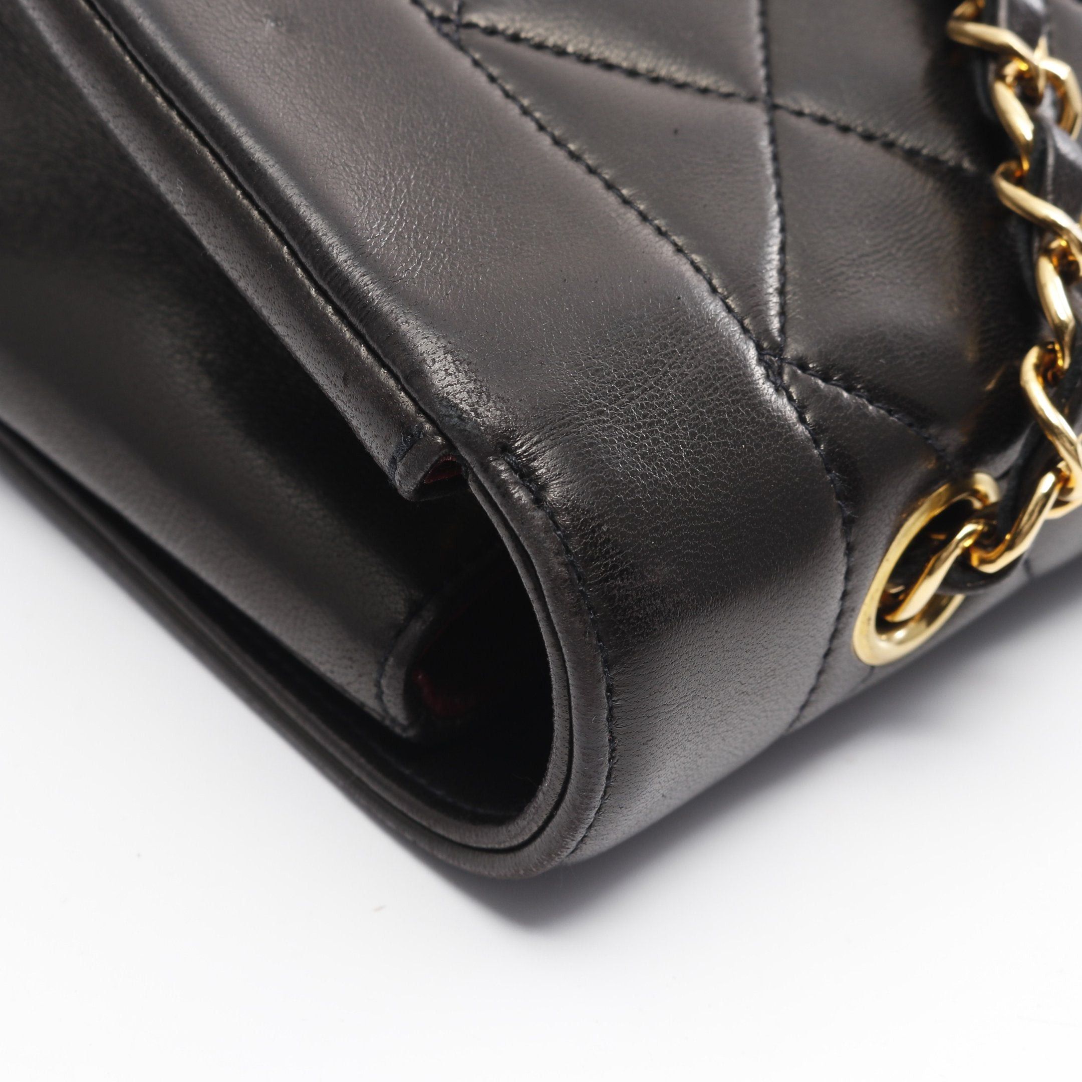 Chanel Chanel Matelasse Diana Flap Chain Shoulder Bag Lambskin Black Gold Hardware Size ONE SIZE - 8 Thumbnail