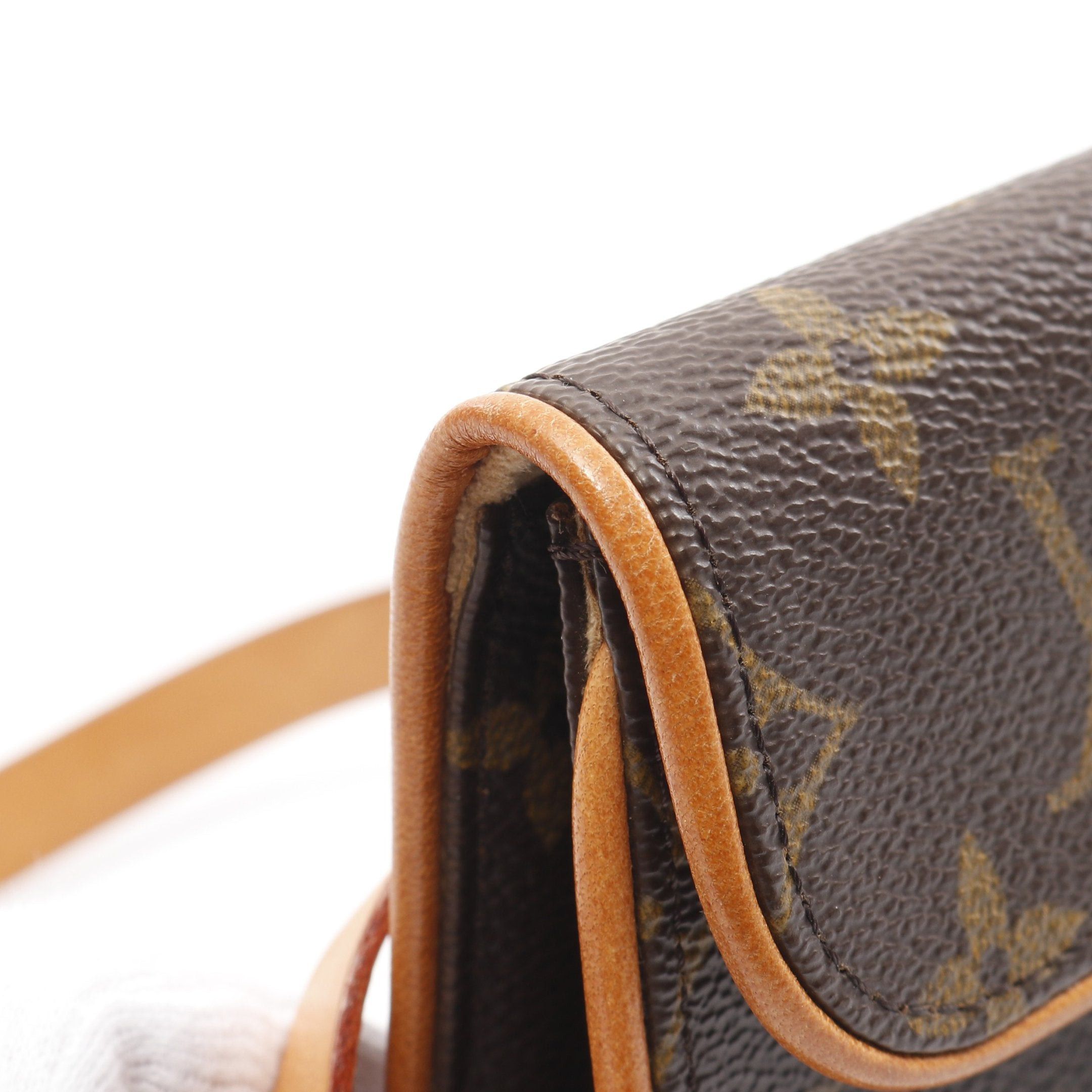 Louis Vuitton Louis Vuitton Pochette Florentine Monogram Body Bag Waist Leather Brown With Button Pressure (S) Size ONE SIZE - 11 Thumbnail