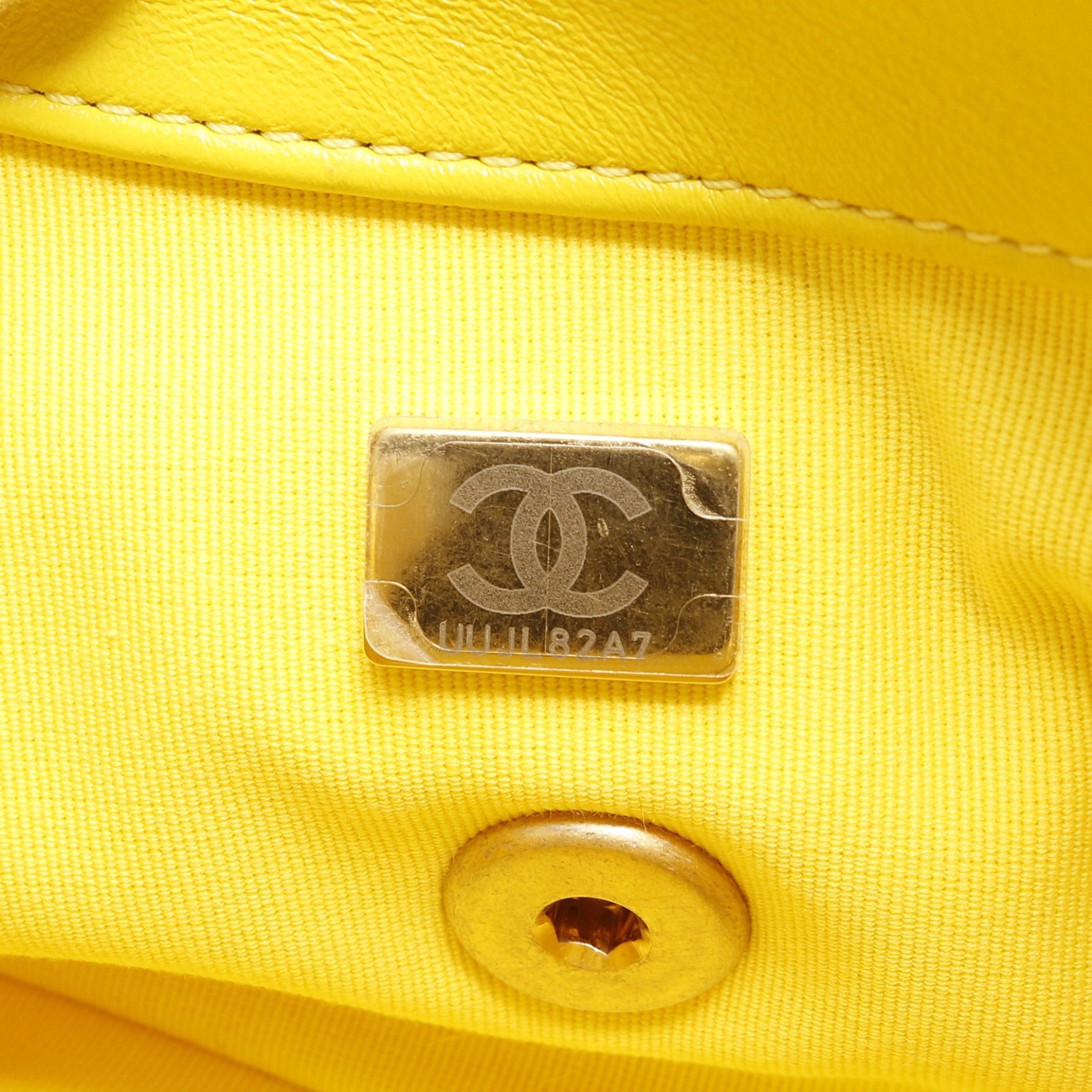 Chanel Chanel Mini Matelasse Chain Shoulder Bag Lambskin Yellow Combination Metal Fittings Size ONE SIZE - 5 Thumbnail