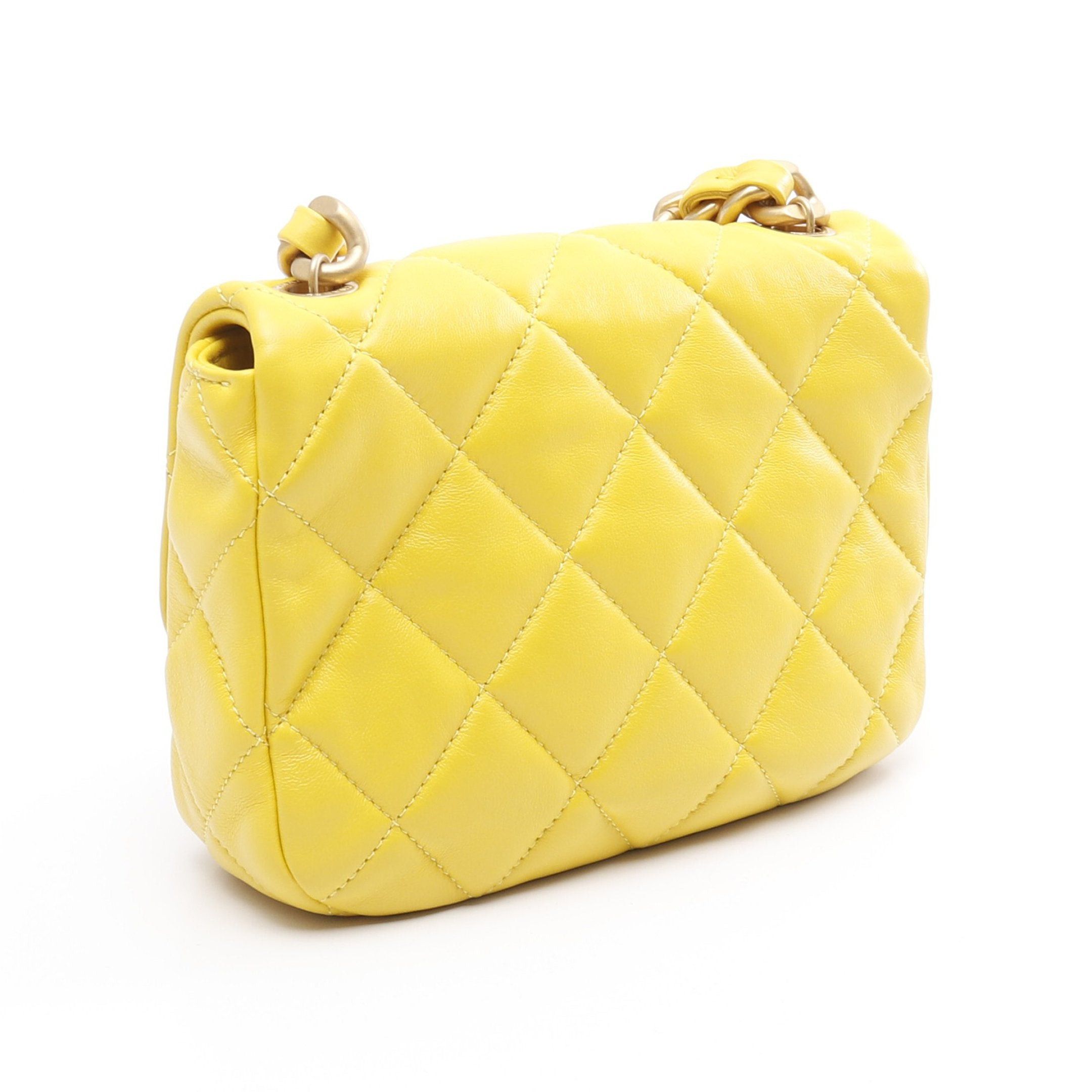 Chanel Chanel Mini Matelasse Chain Shoulder Bag Lambskin Yellow Combination Metal Fittings Size ONE SIZE - 2 Thumbnail